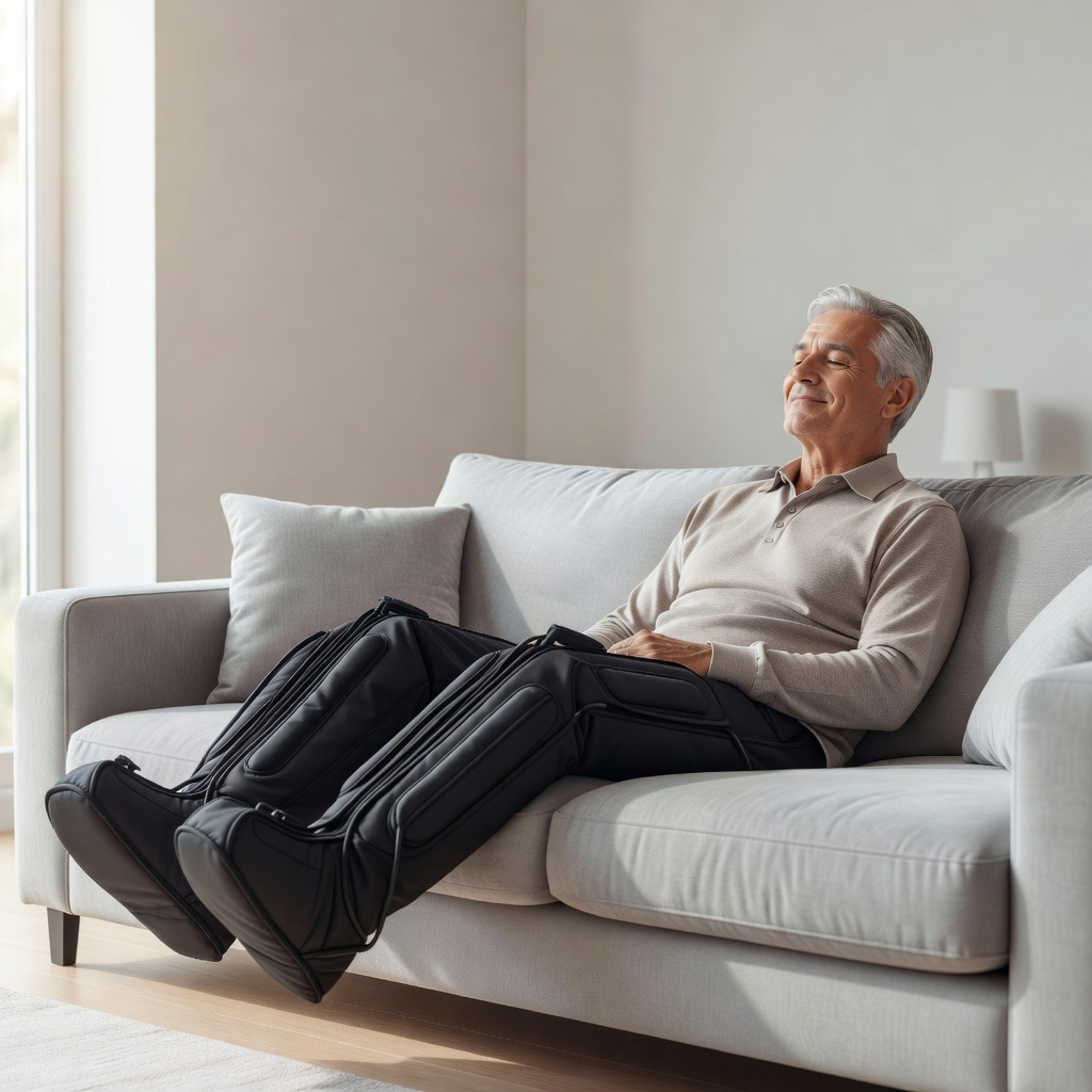 Compression leg massager for circulation recovery