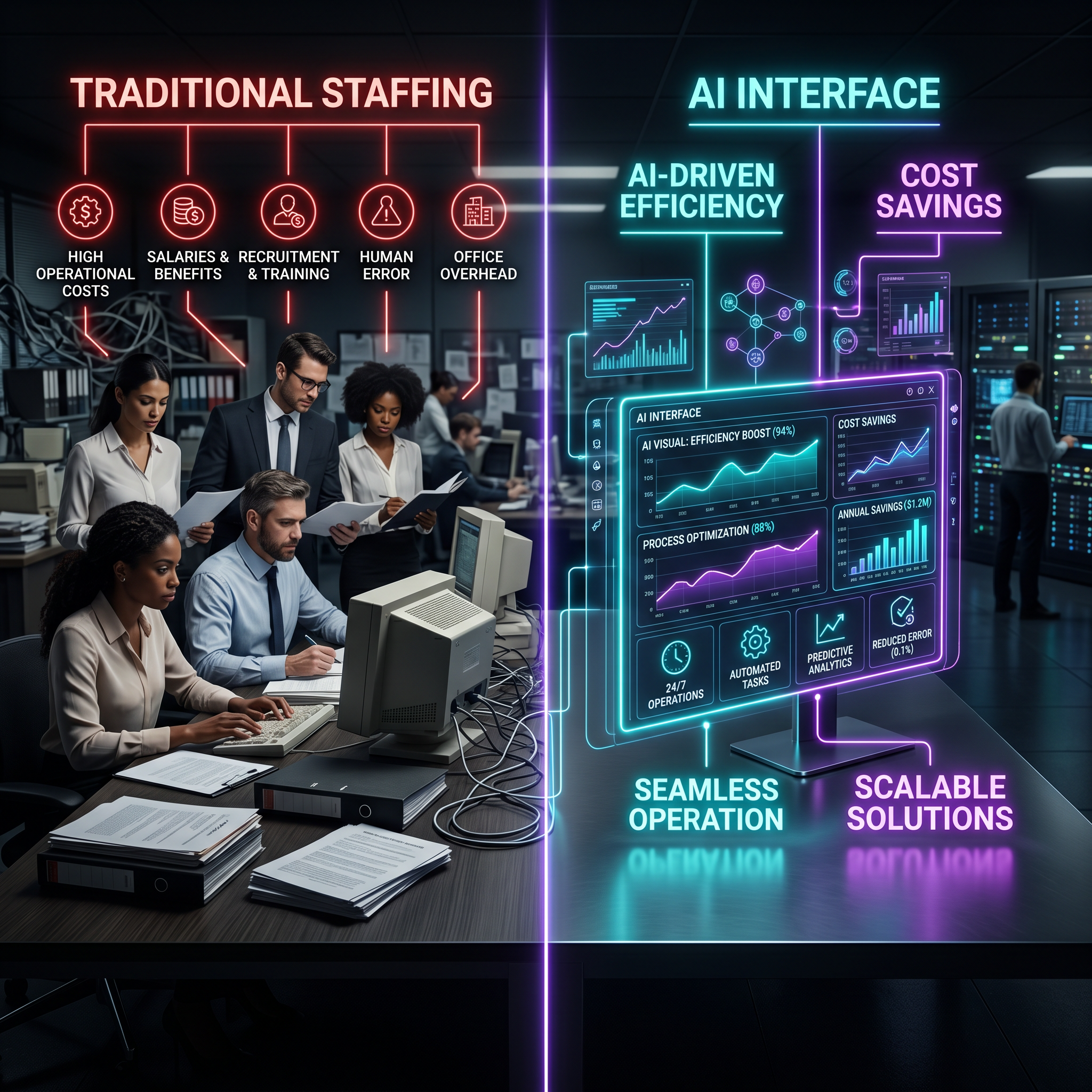 AI vs. Human Customer Service Cost: 24/7 Front Desk ROI Showdown with Ronan CS