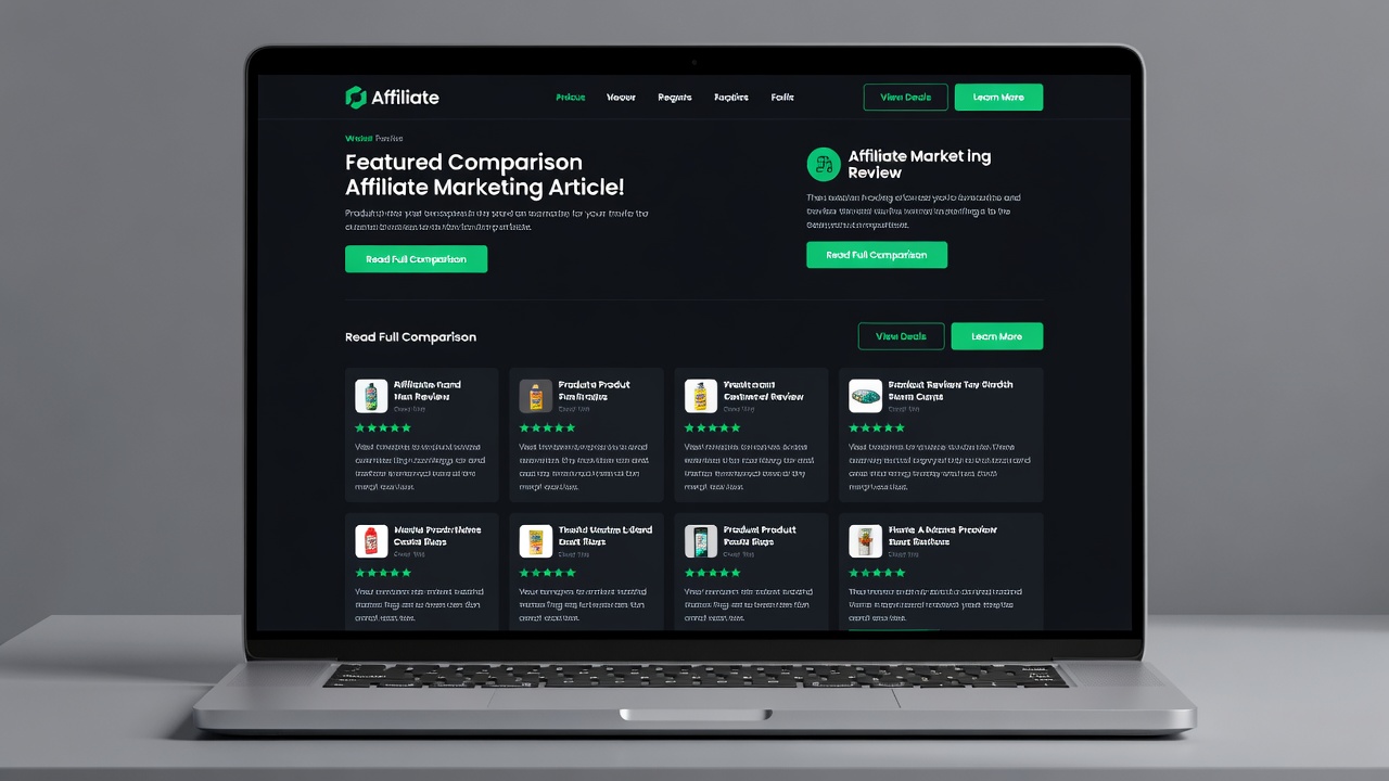 Affiliate website mockup