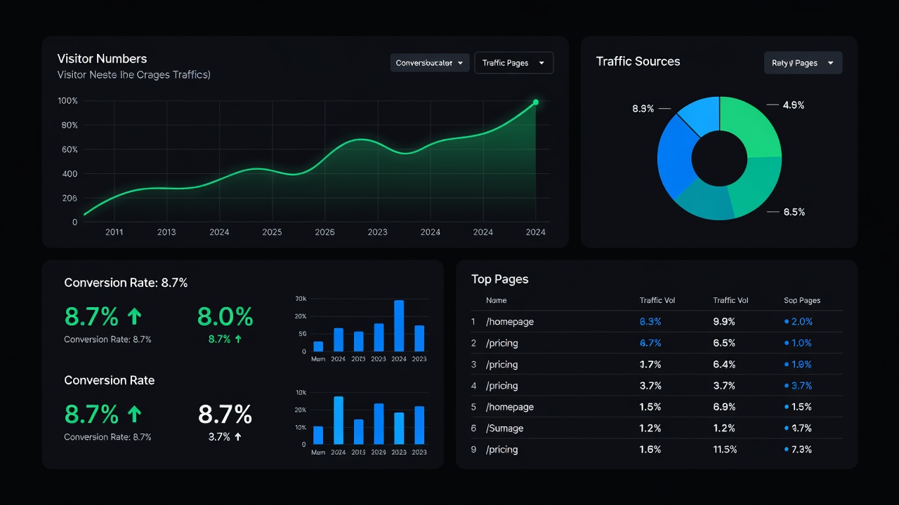 Website analytics dashboard