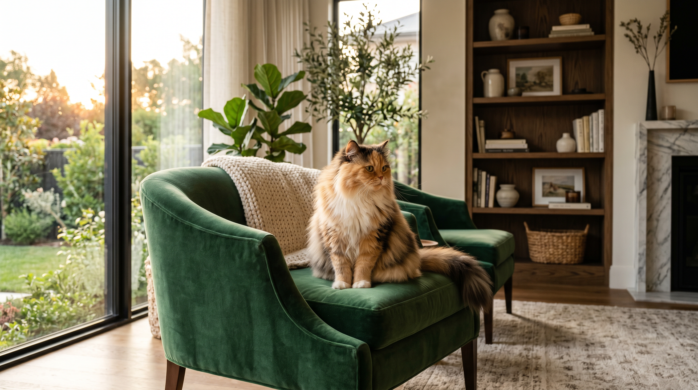 Beautiful cat in a cozy home