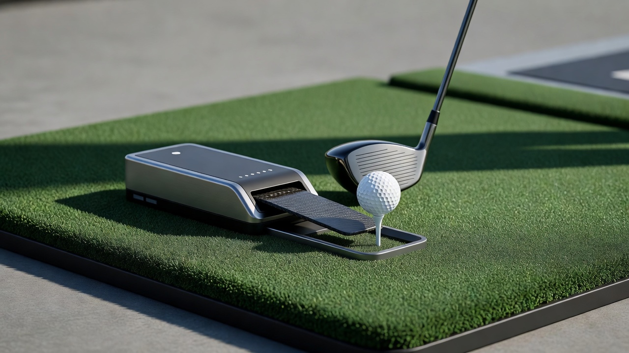 Golfer practicing with RangeFlow automated ball placement