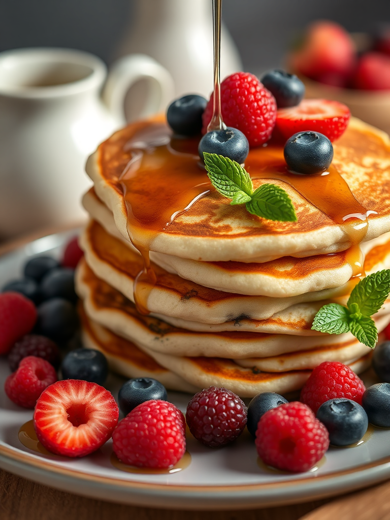 Fluffy Blueberry Pancakes