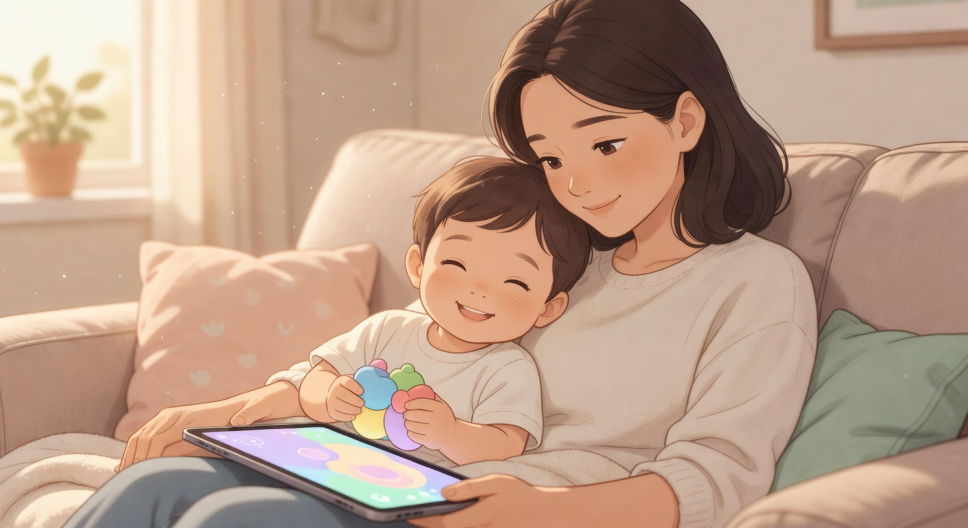 Happy parent and child connected
