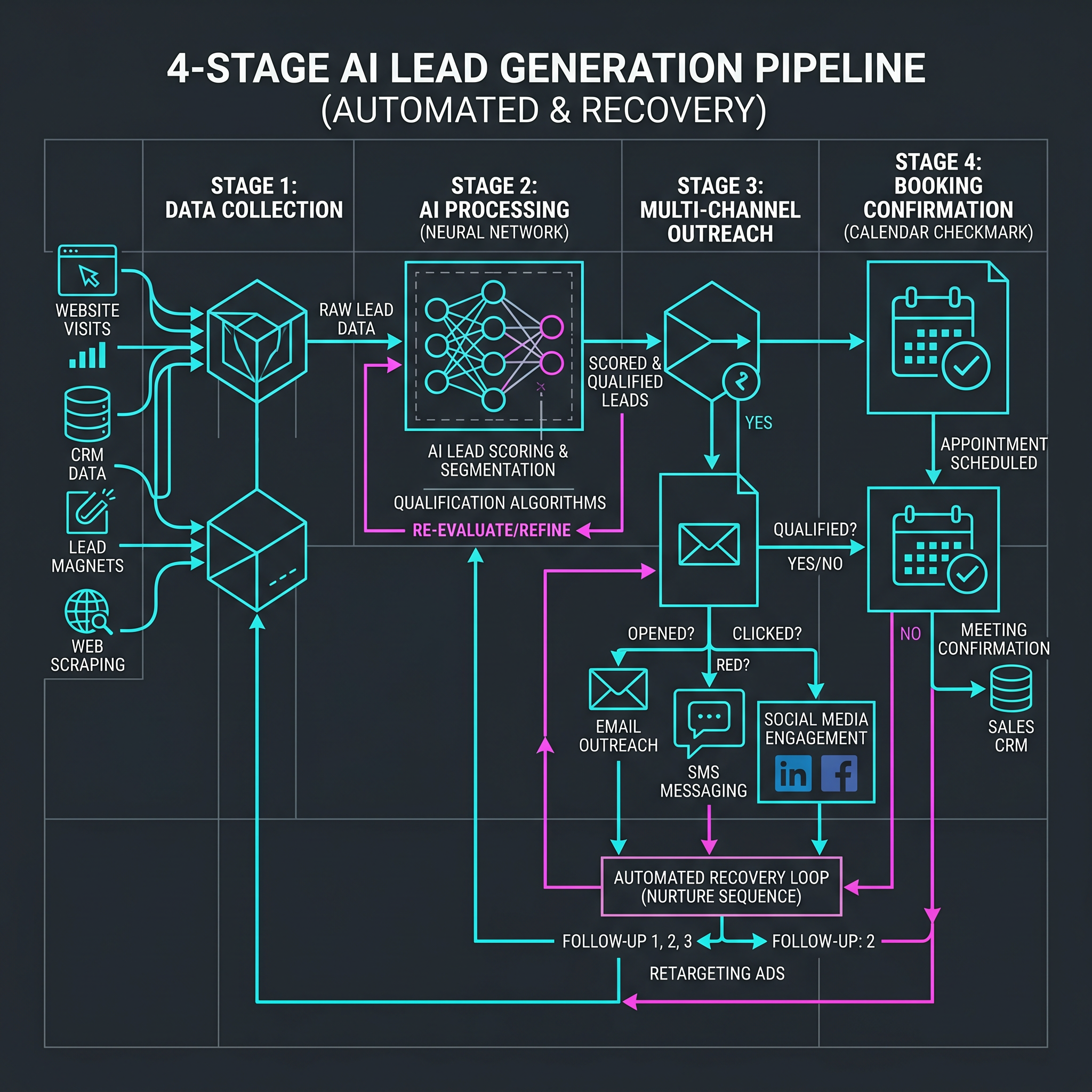 4-Stage AI Lead Generation Pipeline