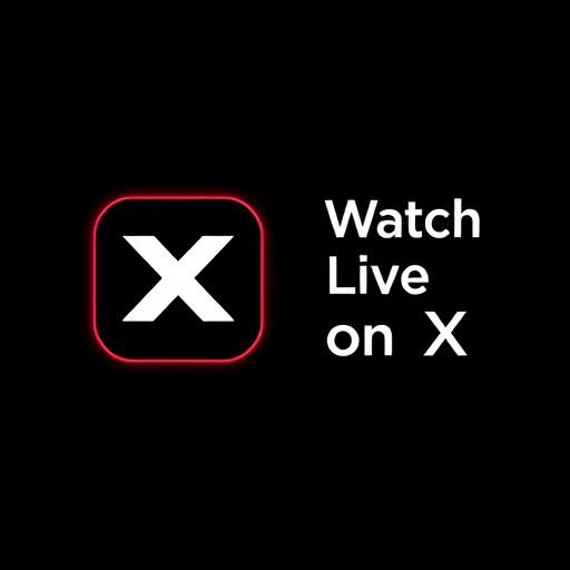 Watch Live on X square streaming banner with X logo and text