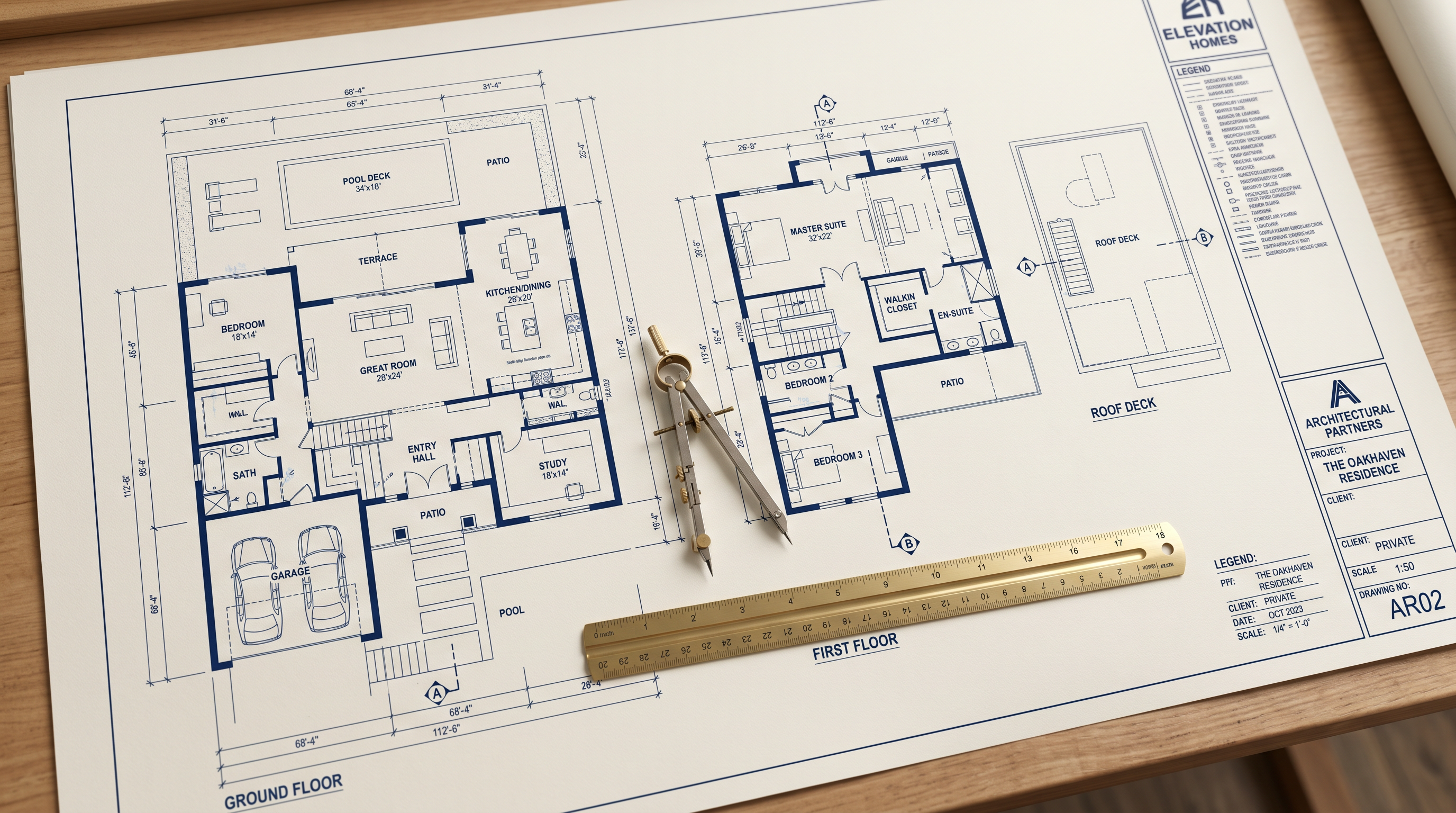 Architectural blueprint representing financial planning