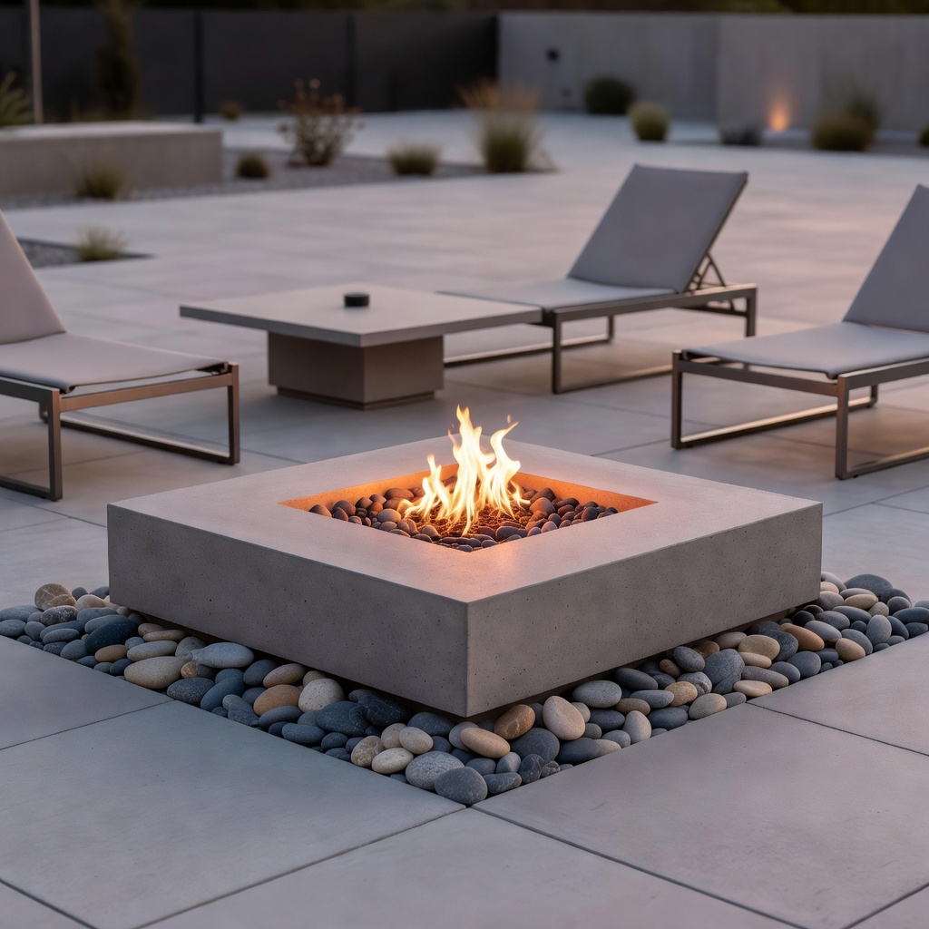 Modern Concrete Fire Pit