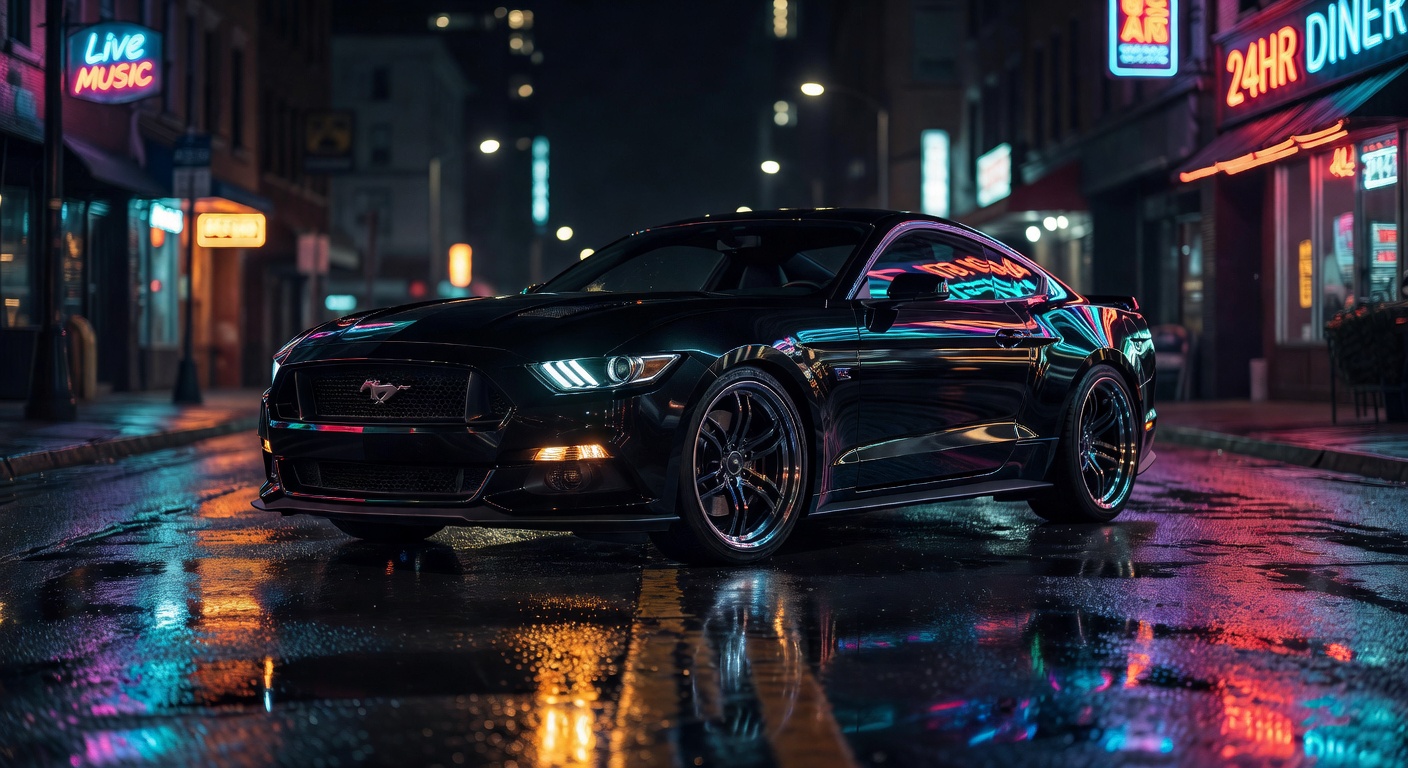 Muscle Car with Concave Wheels