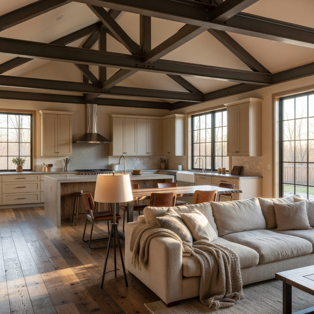 Custom barndominium with steel panel exterior built by OK Steel LLC in Oklahoma