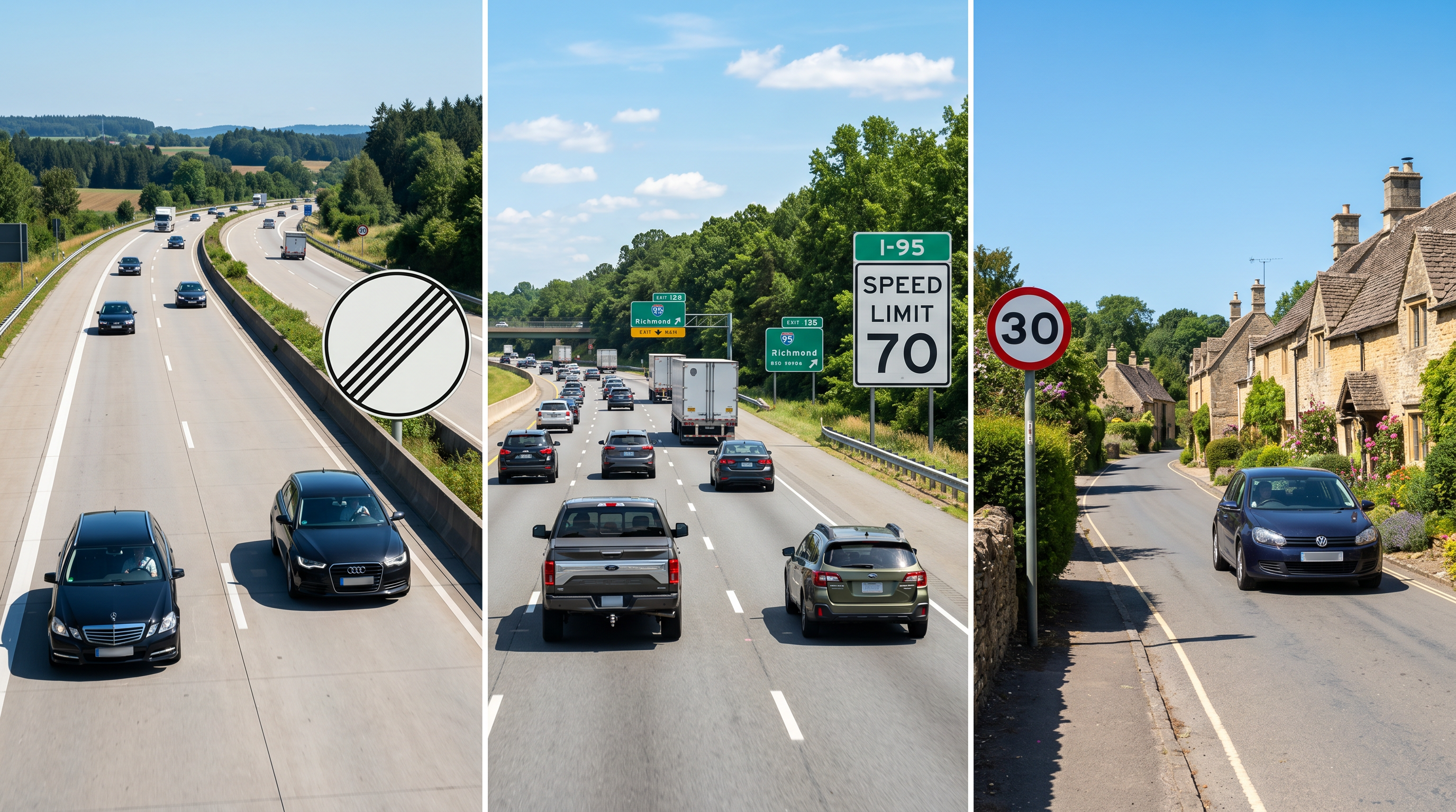 Speed Limits Around the World: From Unlimited Autobahns to 20mph Zones – Global Comparison for Travelers