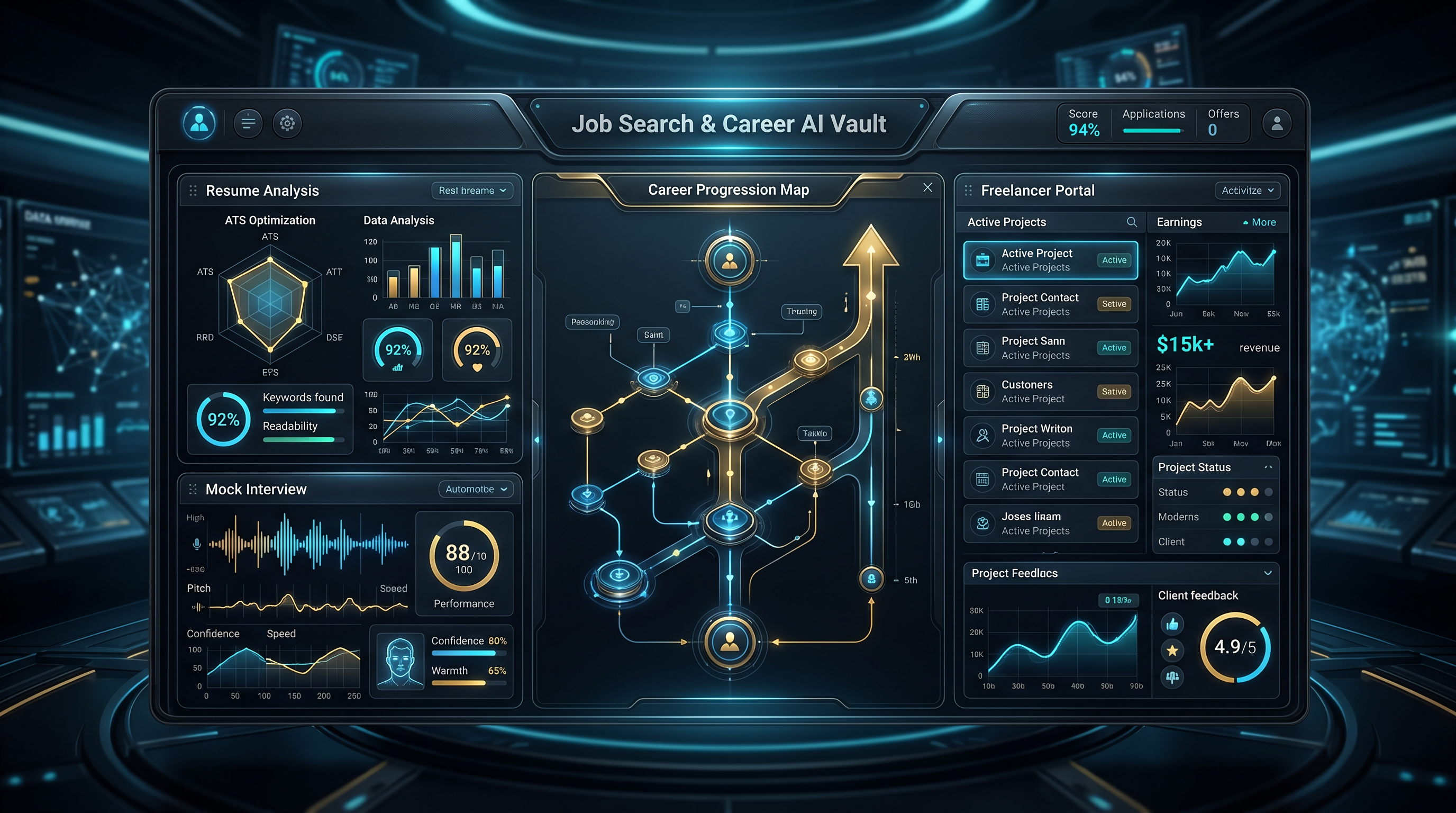 Job Search & Career AI Vault Interface
