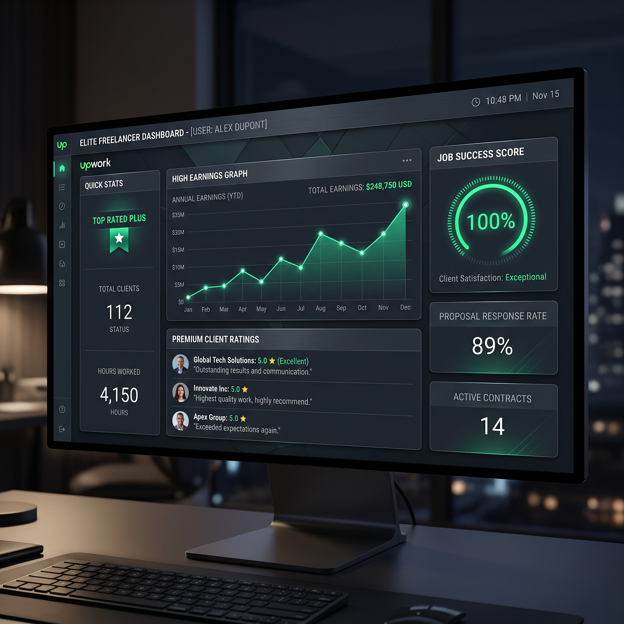Upwork AI Operating System Dashboard
