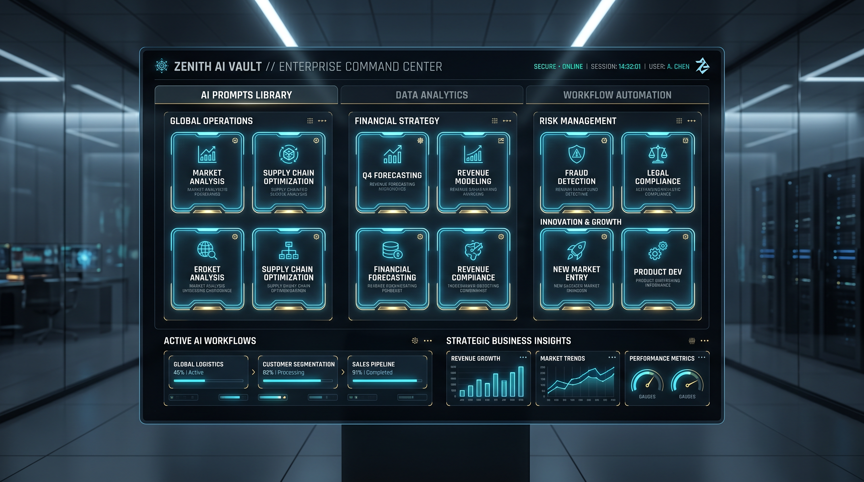 AI Prompt Vault Digital Interface