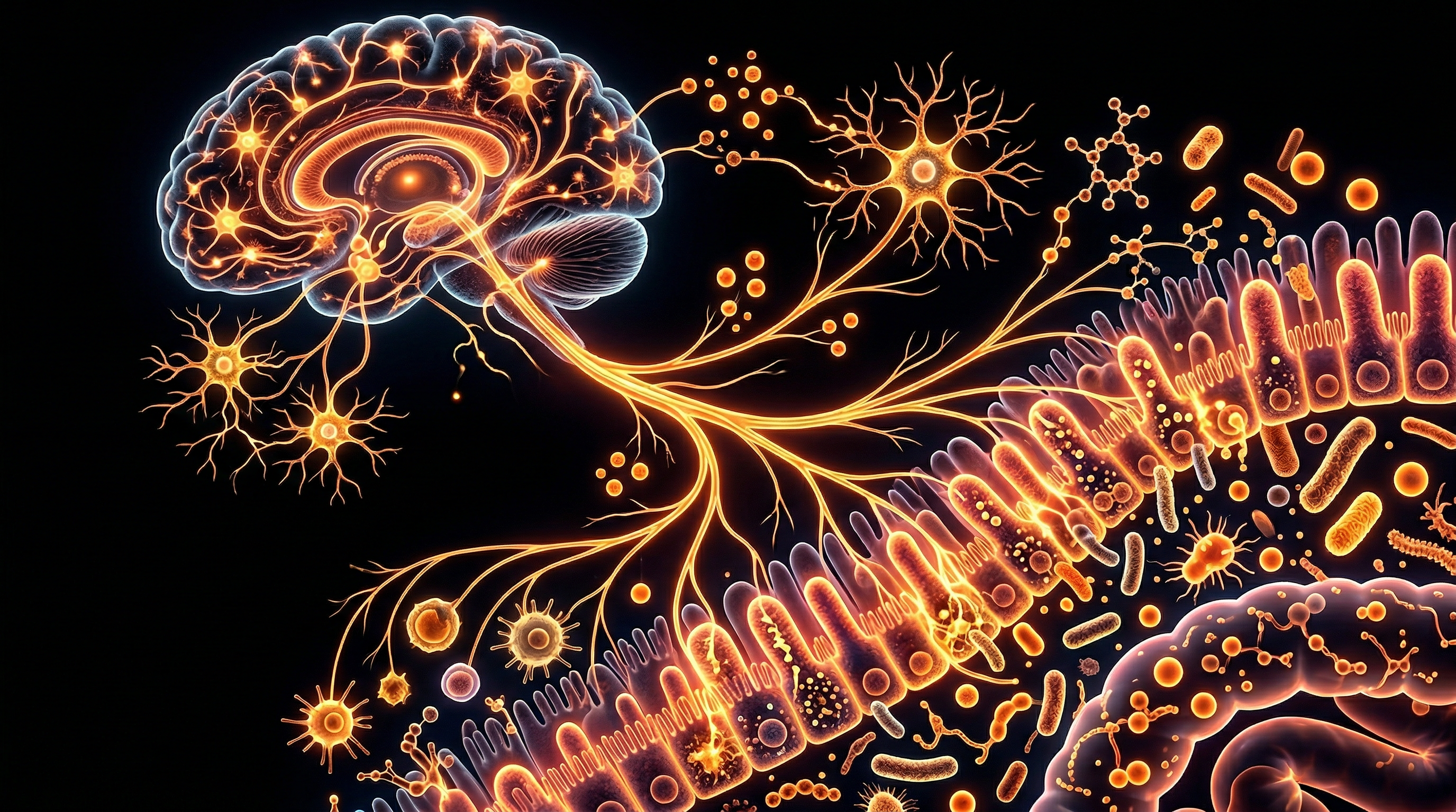 Scientific illustration for The Gut-Brain Axis: Early Colonization and Long-Term Immunity