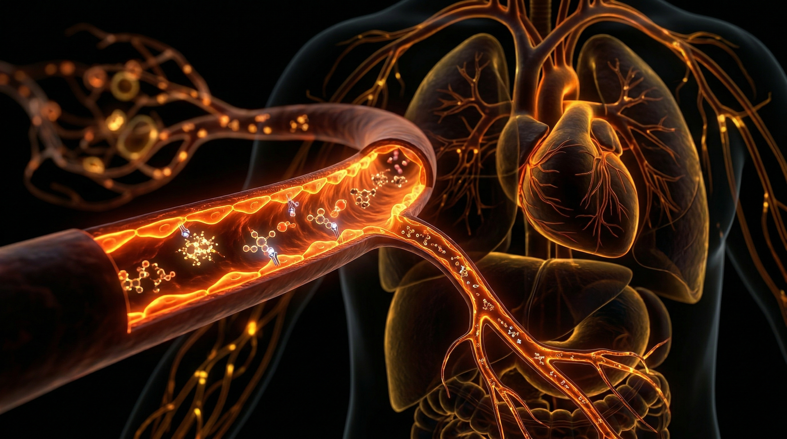 Scientific illustration for The Endothelium: The Hidden Organ Governing Your Circulation