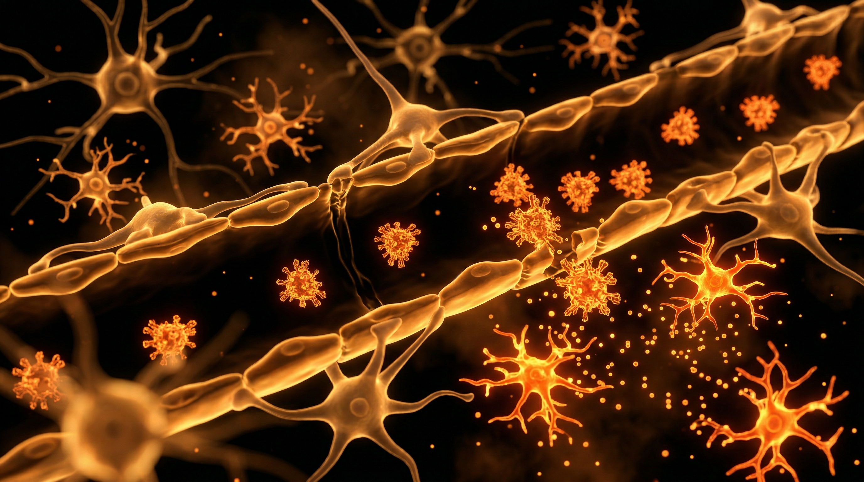 Scientific illustration for The Blood-Brain Barrier: Spike Protein Infiltration and Chronic Neuroinflammation