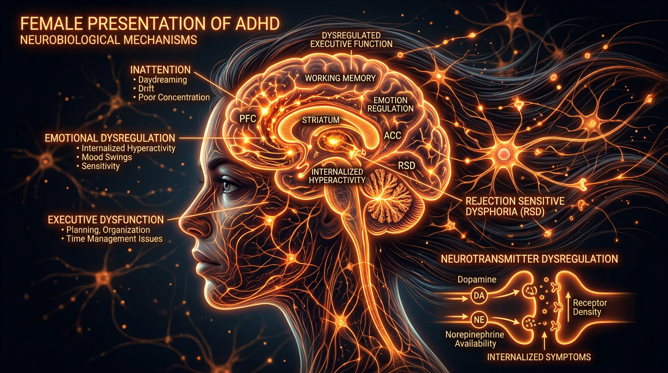 Scientific illustration for Female Presentation of ADHD