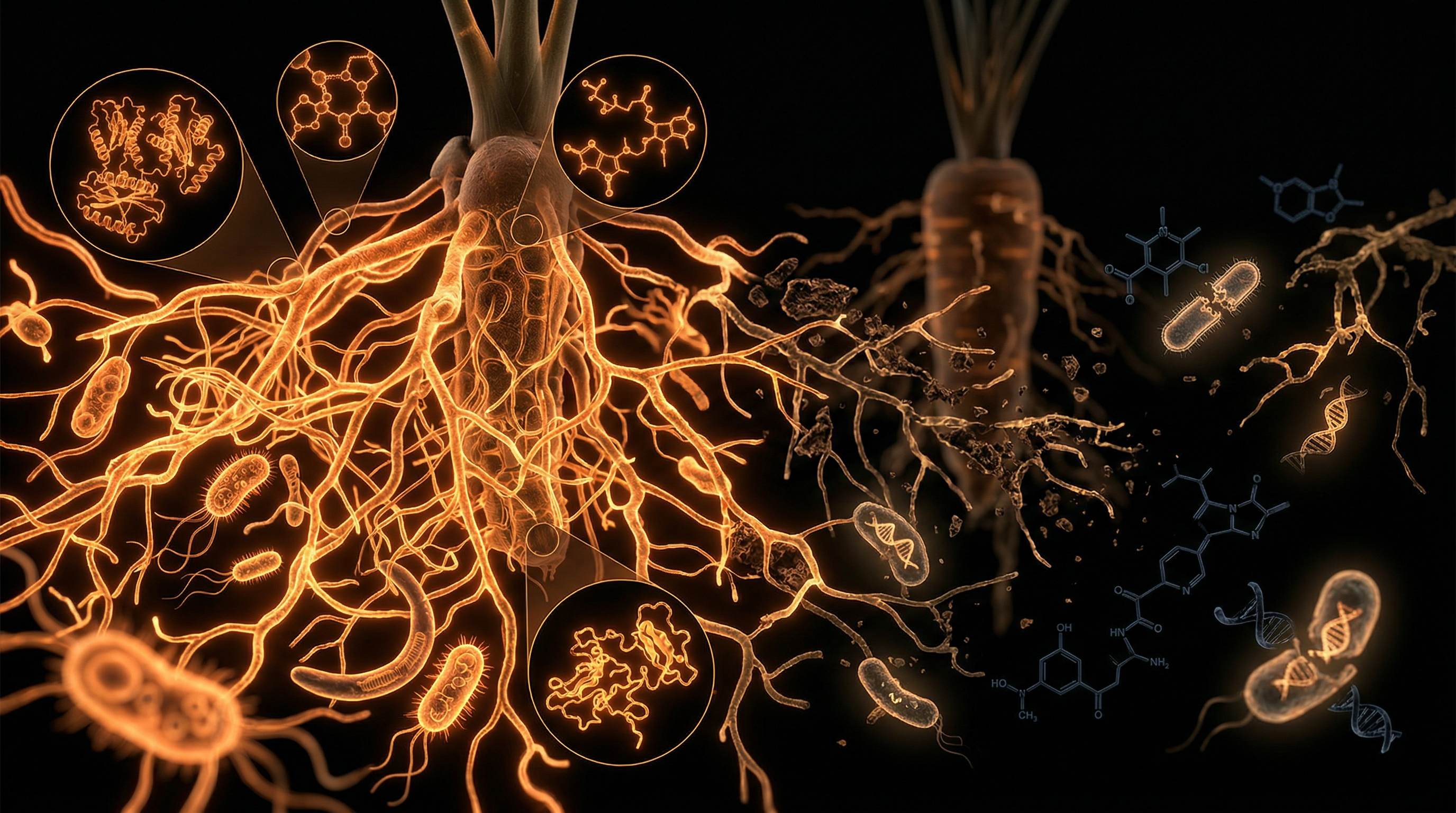 Scientific illustration for The Death of Soil: Why UK Produce Lacks Probiotic Diversity