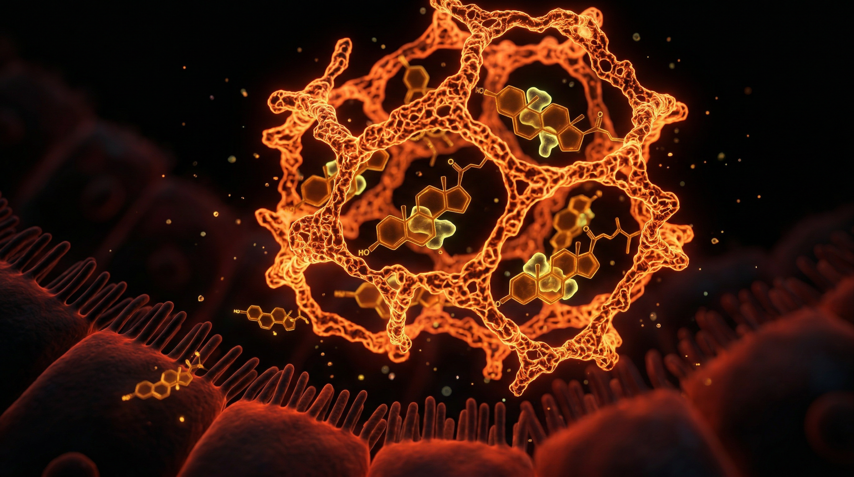 Scientific illustration for Bile Acid Sequestration: The Exit Path for Lipophilic Toxins