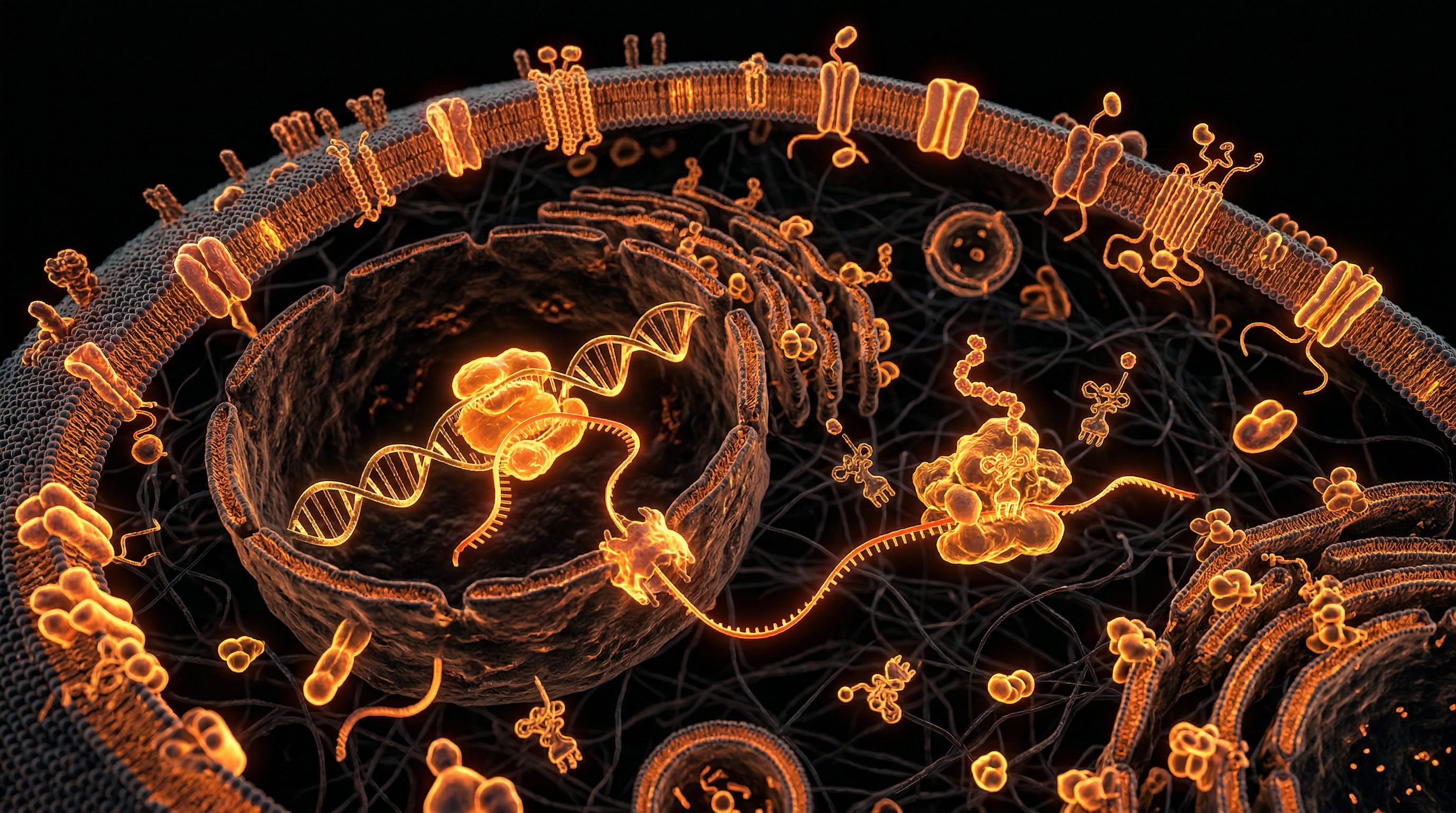 Scientific illustration for DNA & Gene Expression