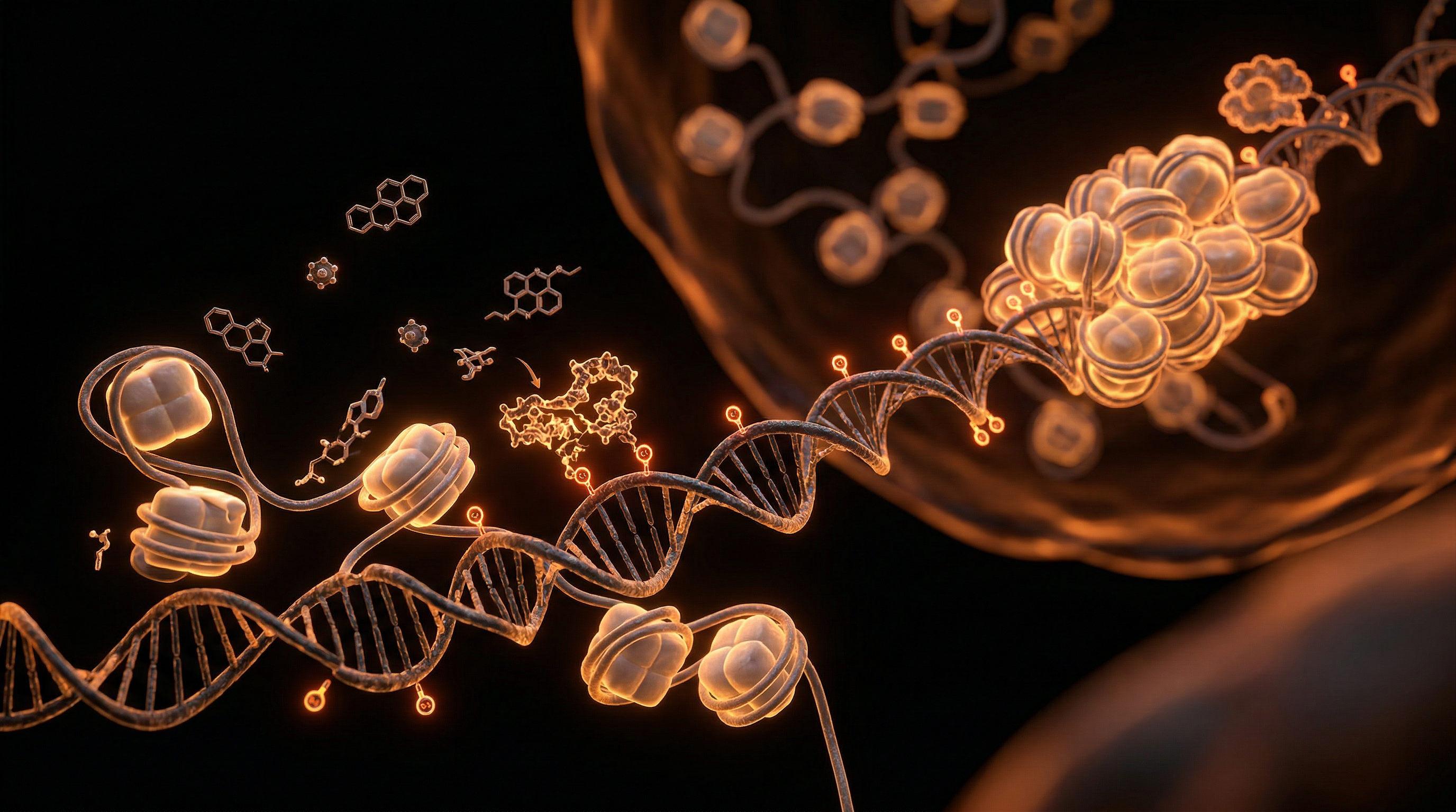 Scientific illustration for Epigenetic Erosion: How Modern Pollutants Silence Pluripotency