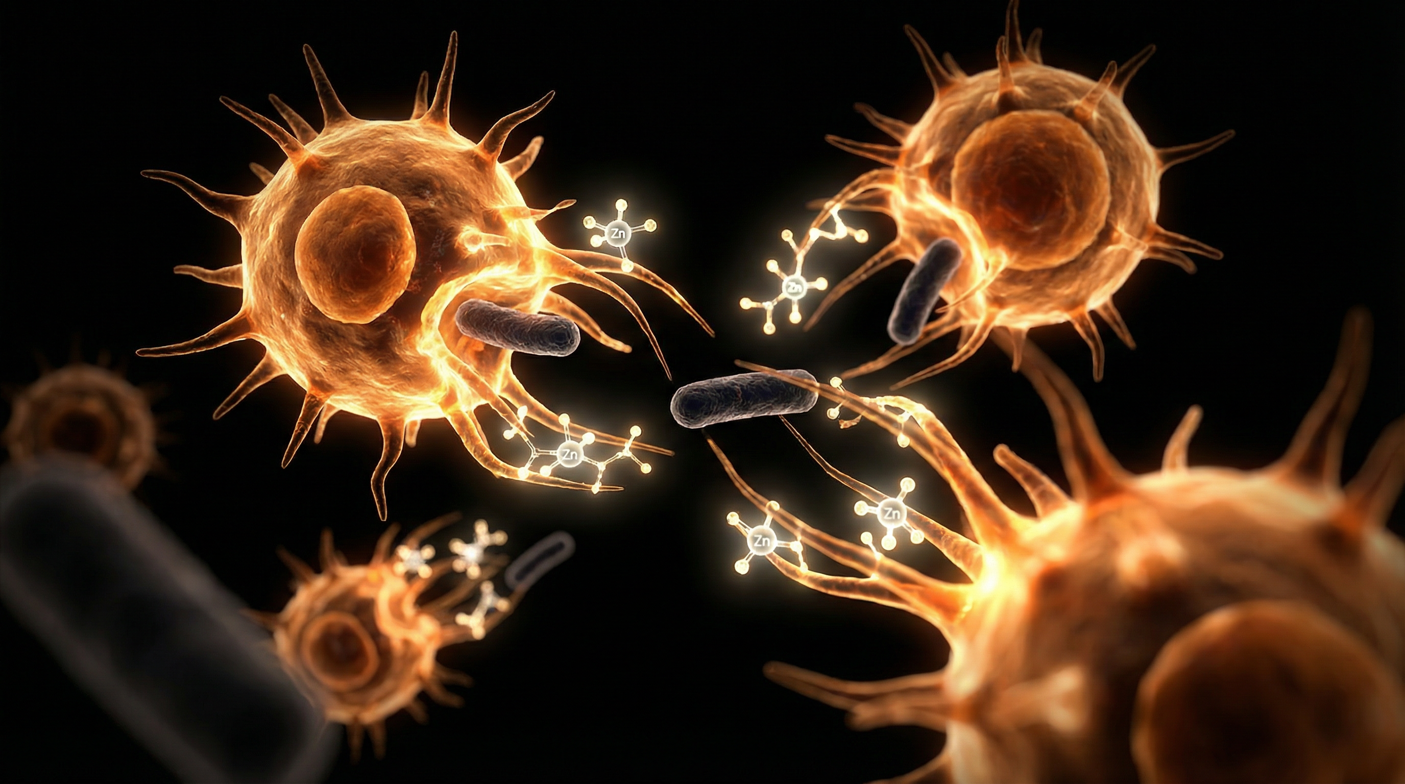 Scientific illustration for Zinc & Immunity