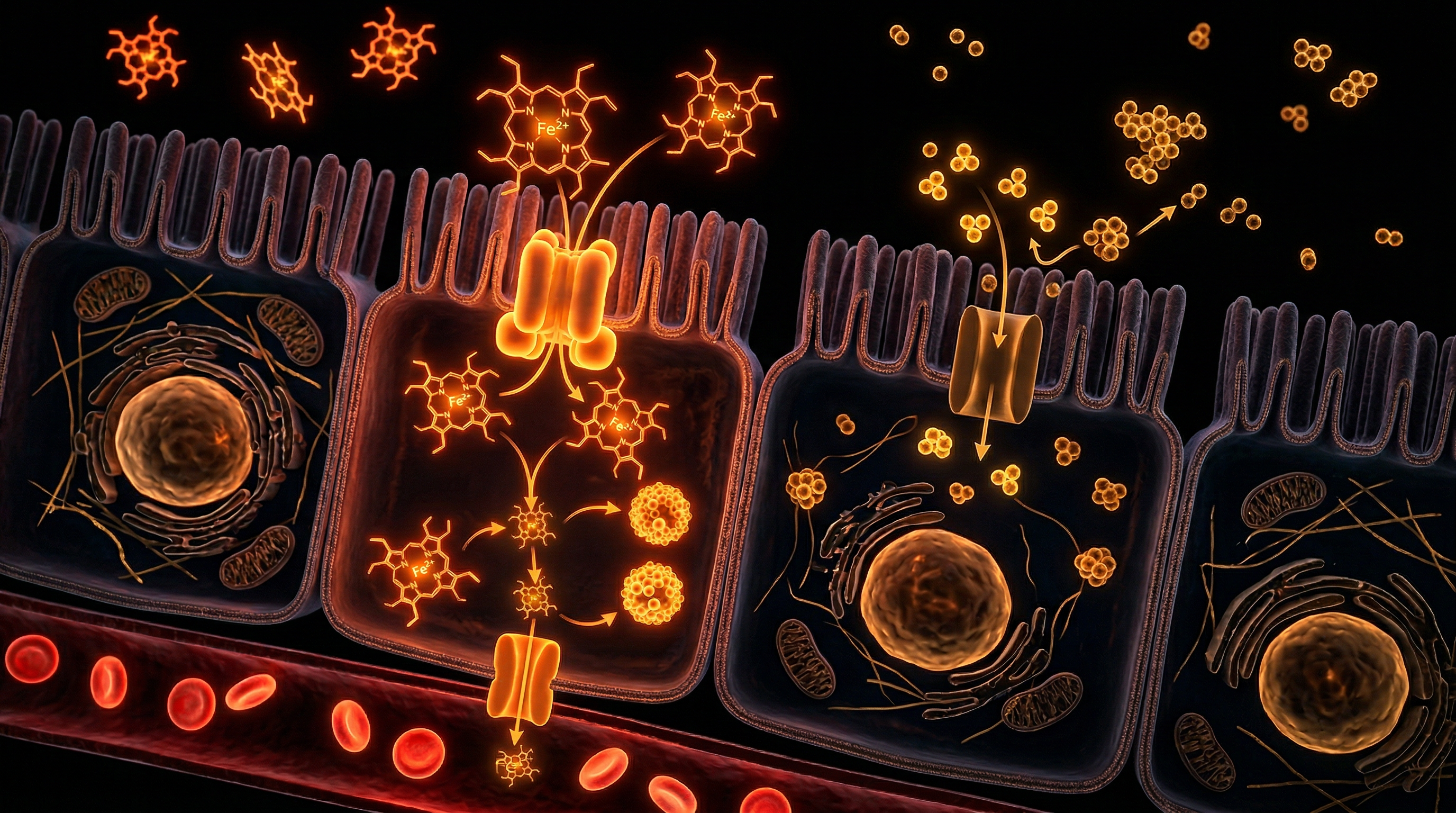 Scientific illustration for Bioavailability Superiority: Heme Iron vs Synthetic Fortification