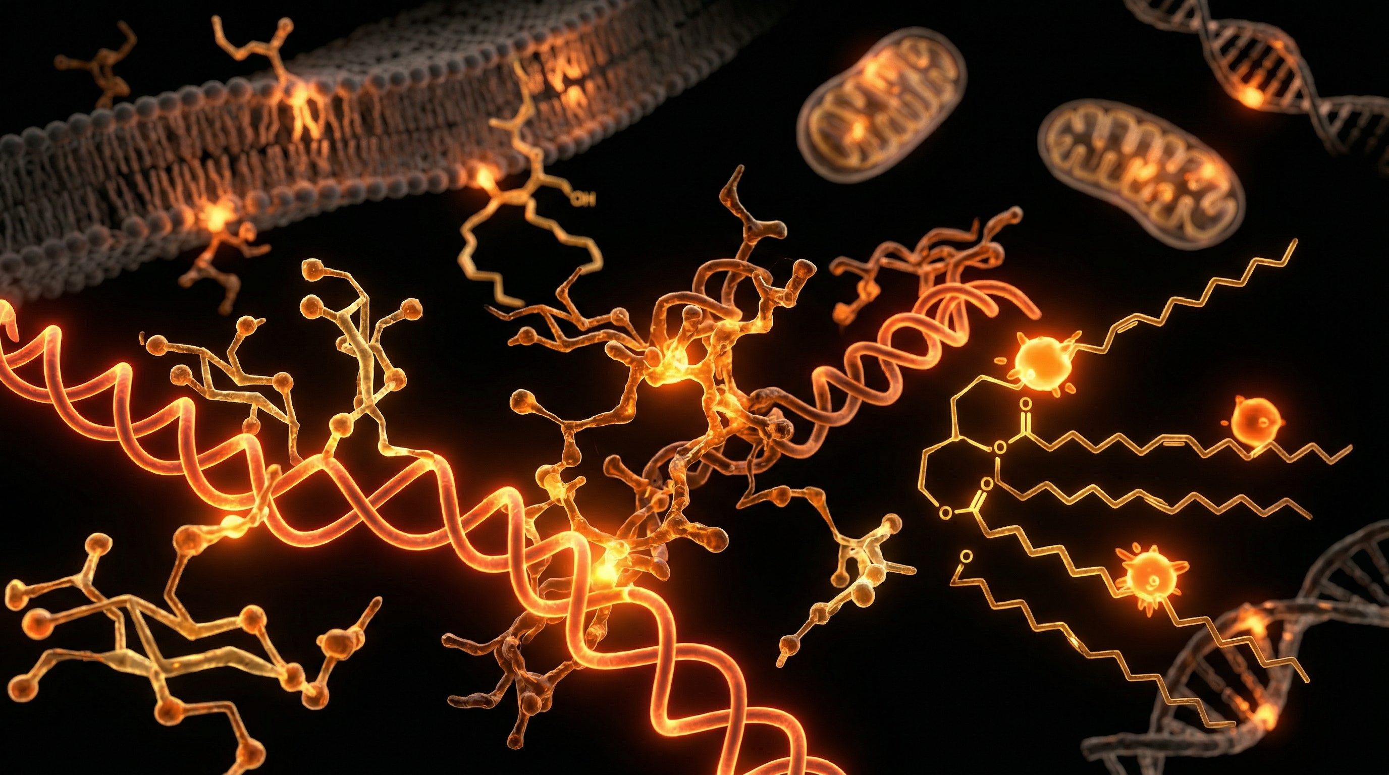 Scientific illustration for Glycation End-Products: Seed Oils and Accelerated Biological Aging