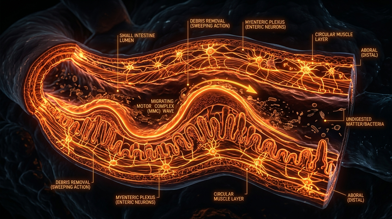 Scientific illustration for The Migrating Motor Complex: The Biological Janitor of the Gut