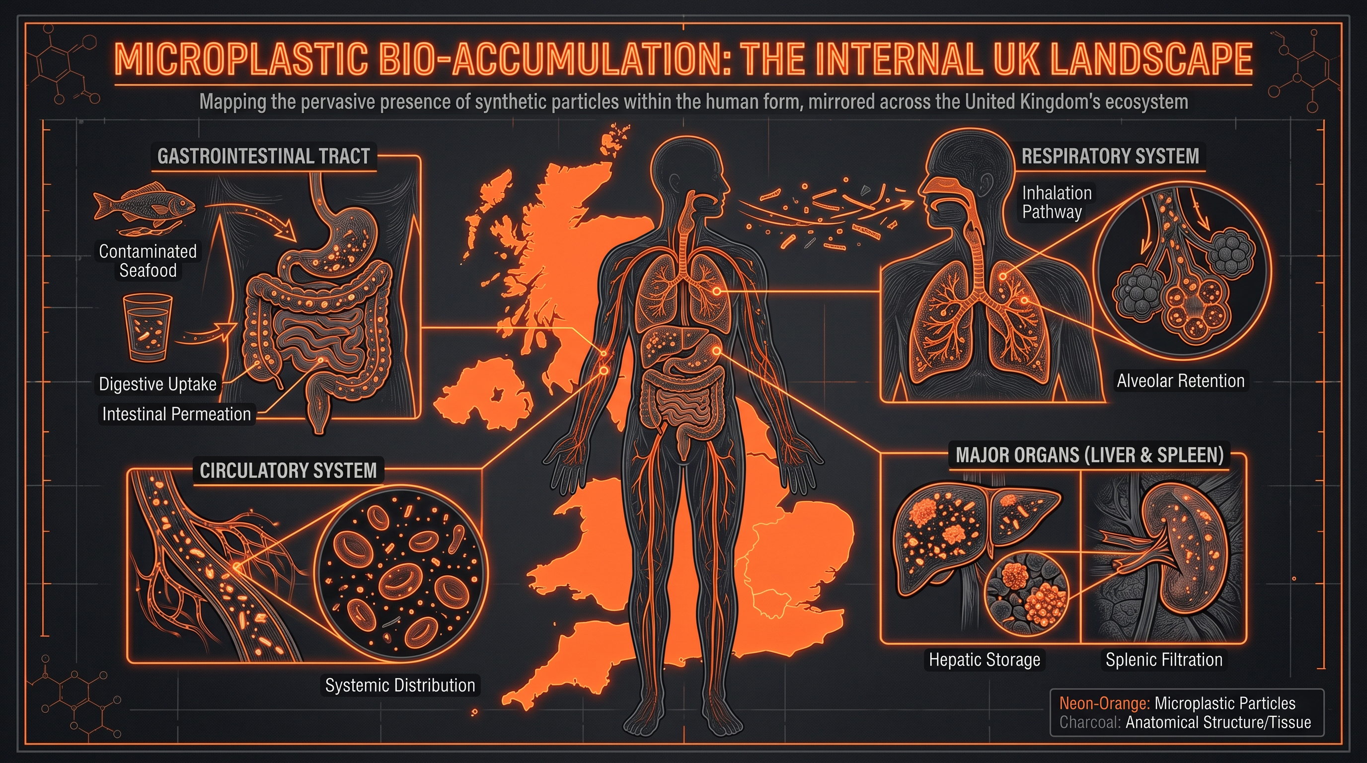 Microplastic Bio-Accumulation: The Internal UK Landscape