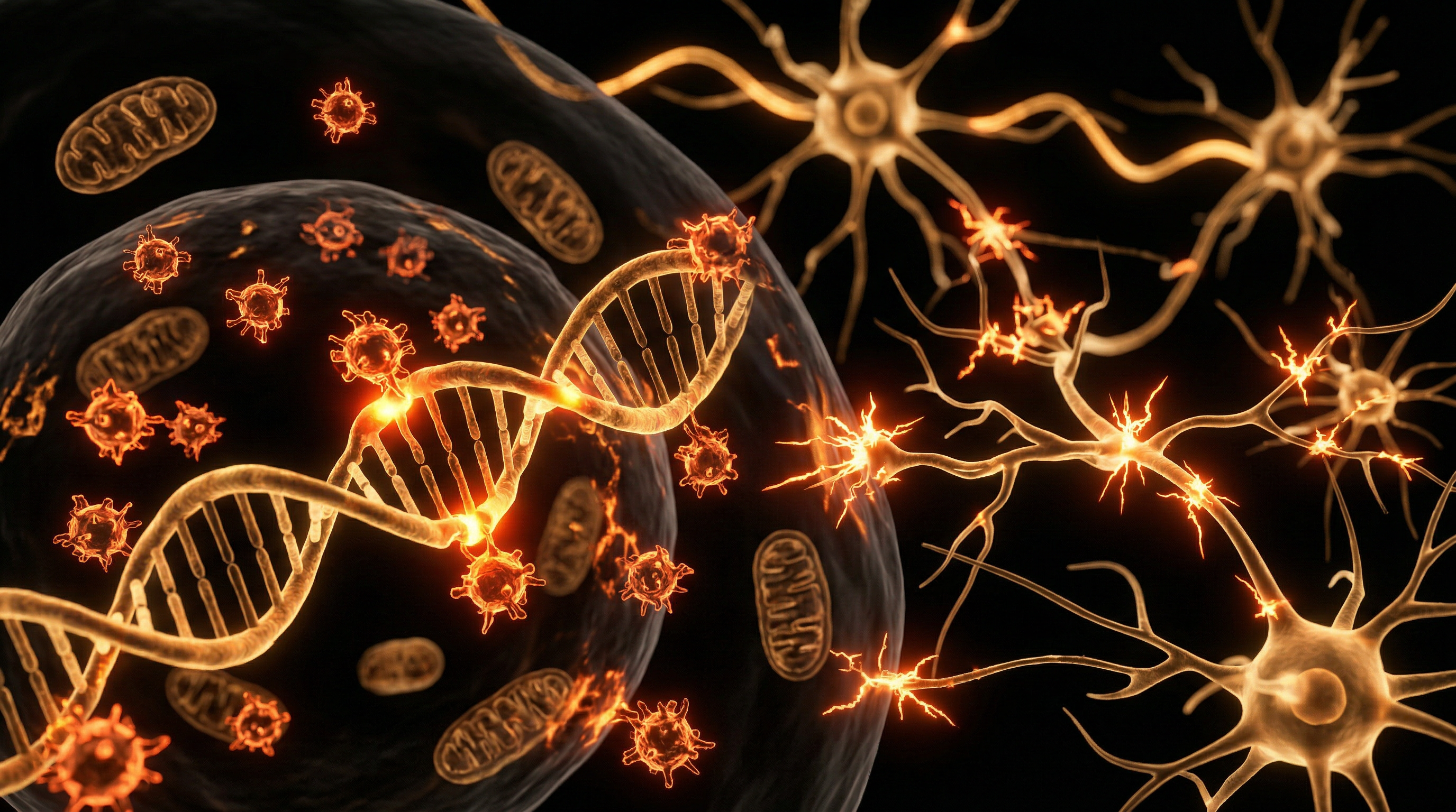 Scientific illustration for EMF & Neural Disruption