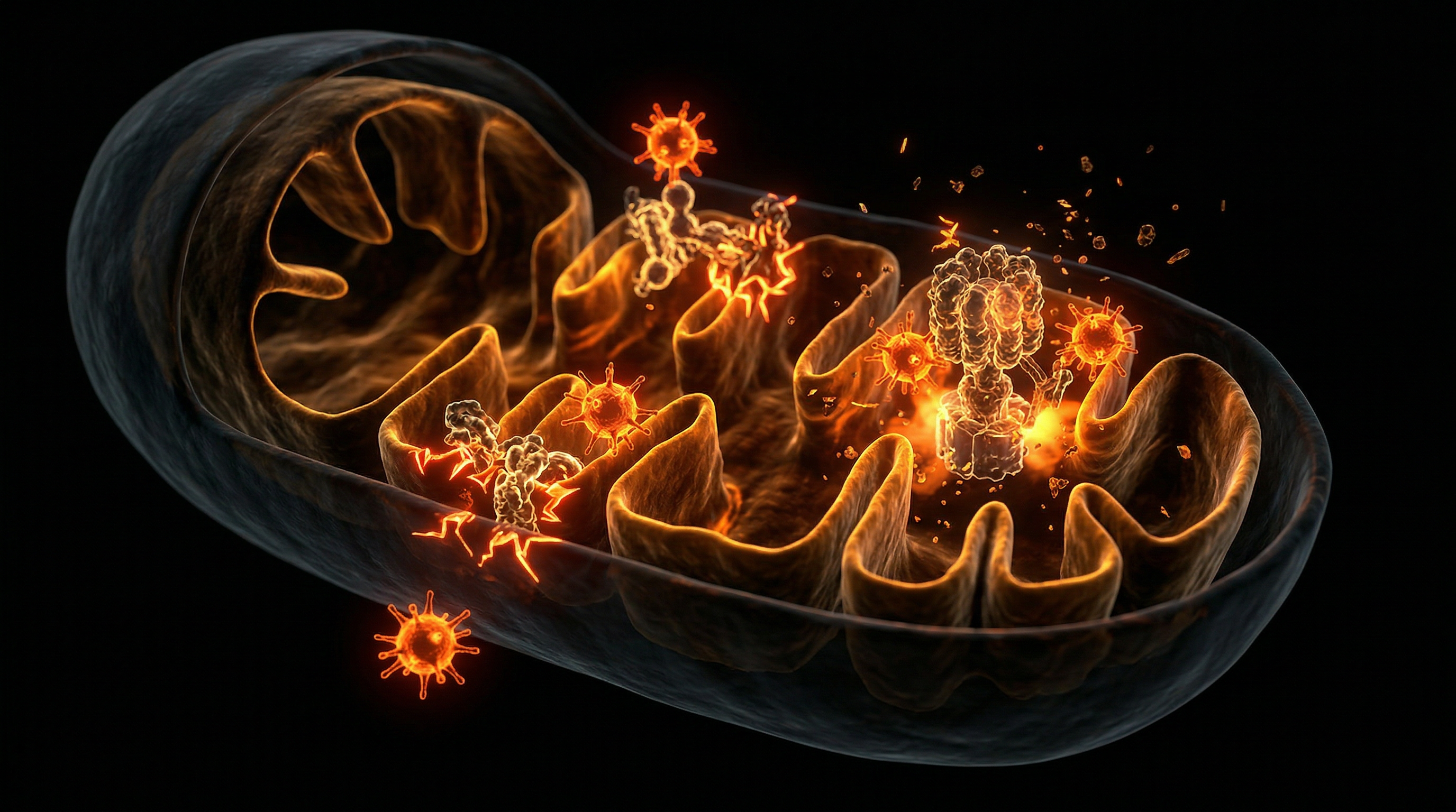 Scientific illustration for Environmental Endpoints: How Industrial Toxins Damage the Mitochondrial Engine
