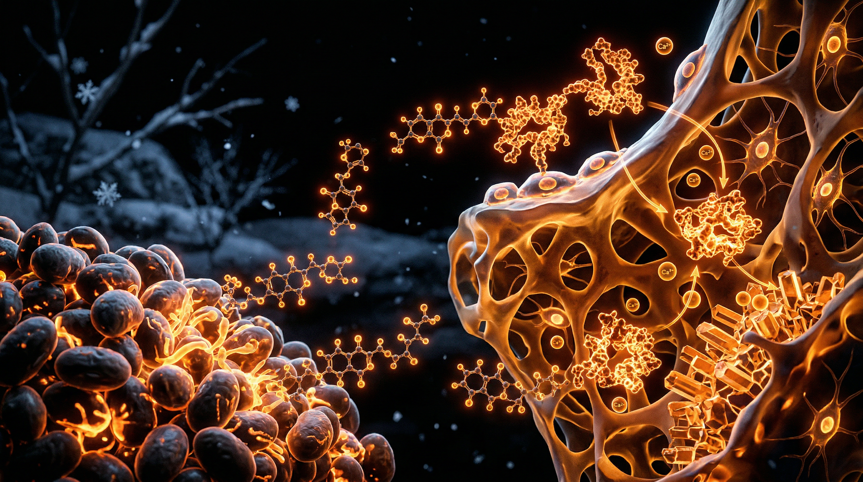 Scientific illustration for Natto and Vitamin K2: Bone Health in the British Winter
