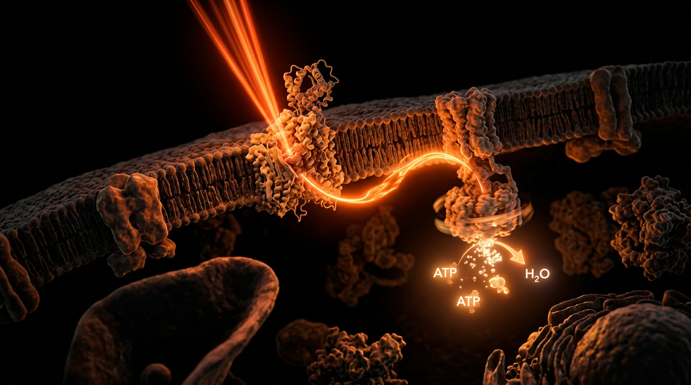 Scientific illustration for Photobiomodulation: The Mechanism Behind Near-Infrared Light and ATP Synthesis