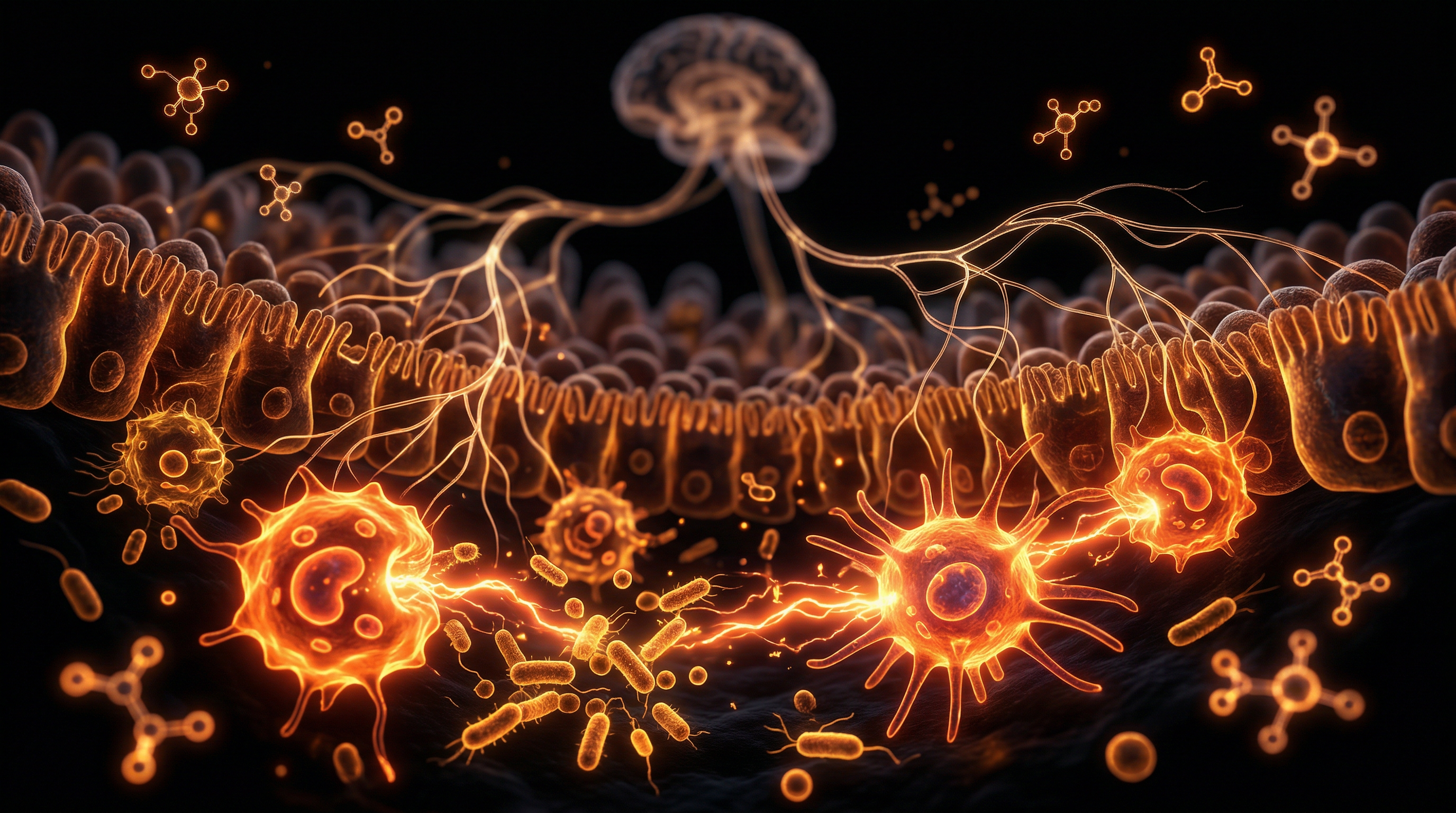 Scientific illustration for The Gut-Immune Axis: Why Your Microbiome Is Your Largest Immune Organ