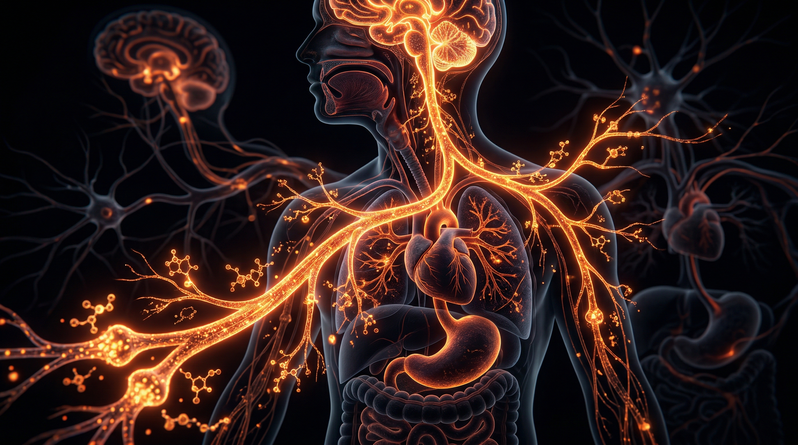 Scientific illustration for Vagus Nerve: The Master Regulator of Healing