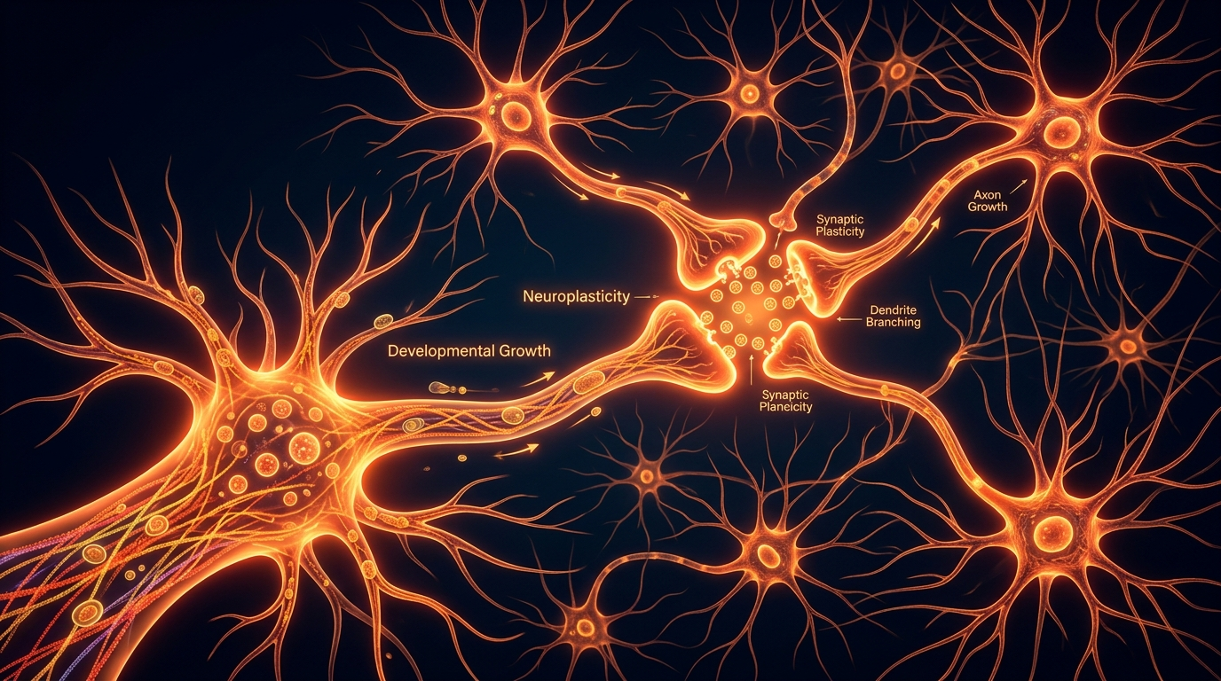 Scientific illustration for Neuroplasticity and Developmental Growth