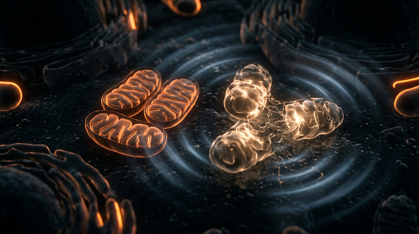 Scientific illustration for Bio-energetic Sabotage: Mitochondrial Dysfunction Driven by Radiofrequency Fields