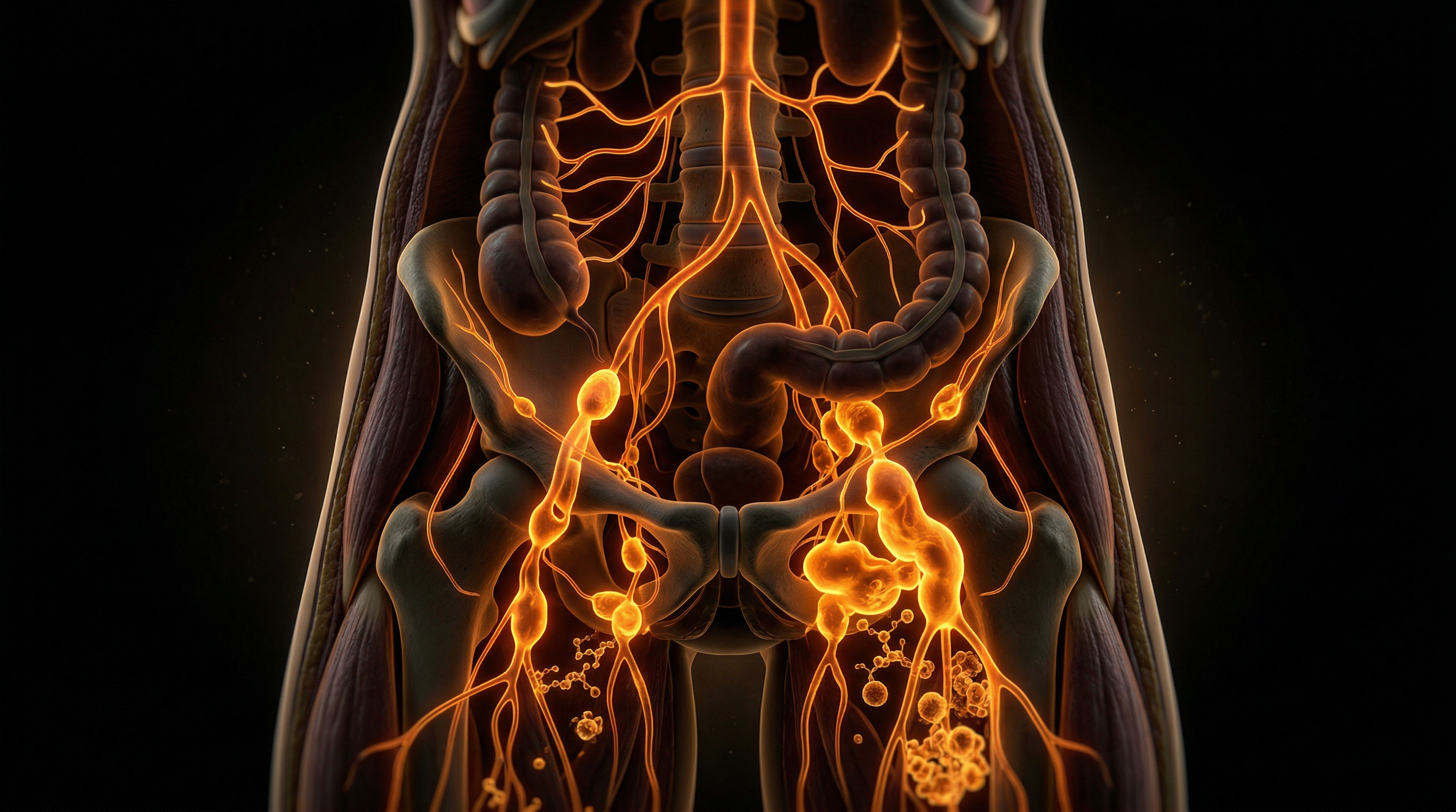 Scientific illustration for Manual Lymphatic Drainage, Compression and Flow in Lipoedema