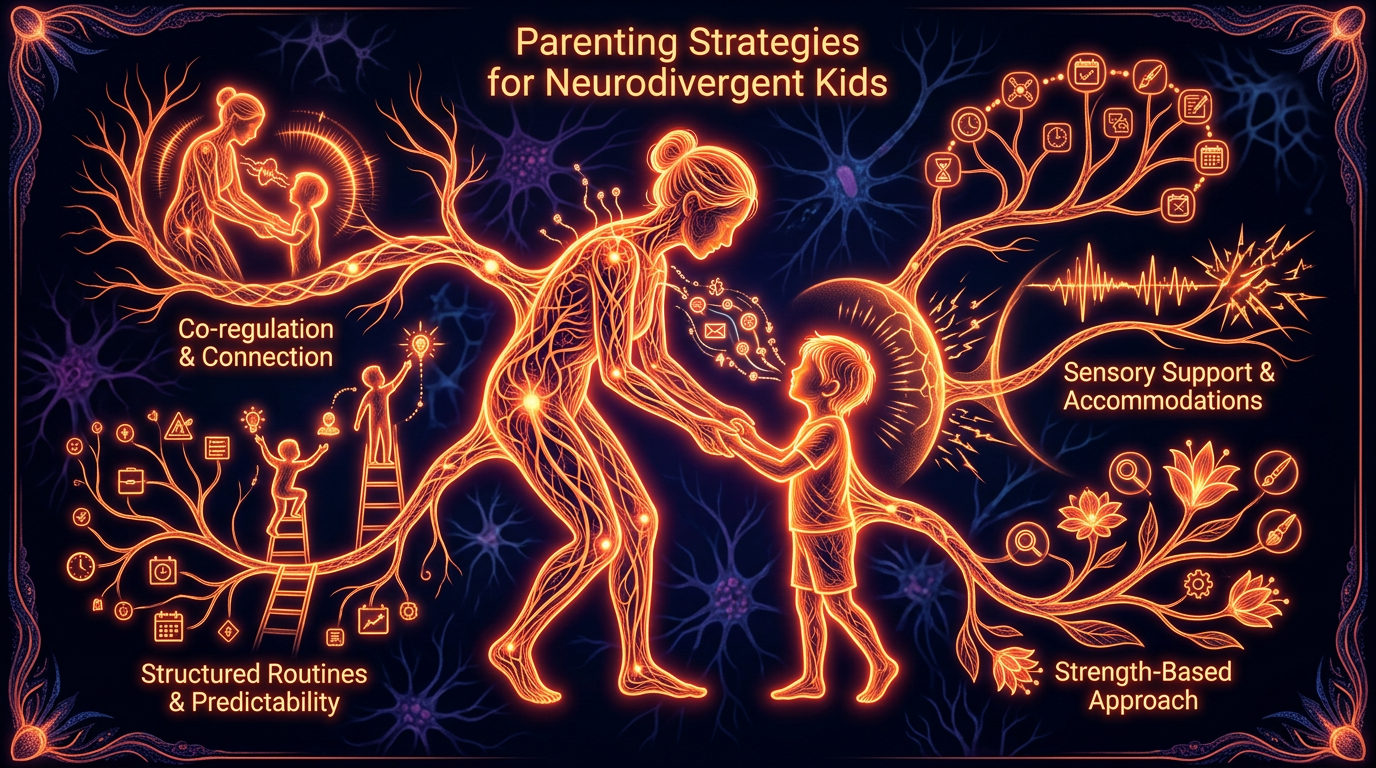 Scientific illustration for Parenting Strategies for Neurodivergent Kids
