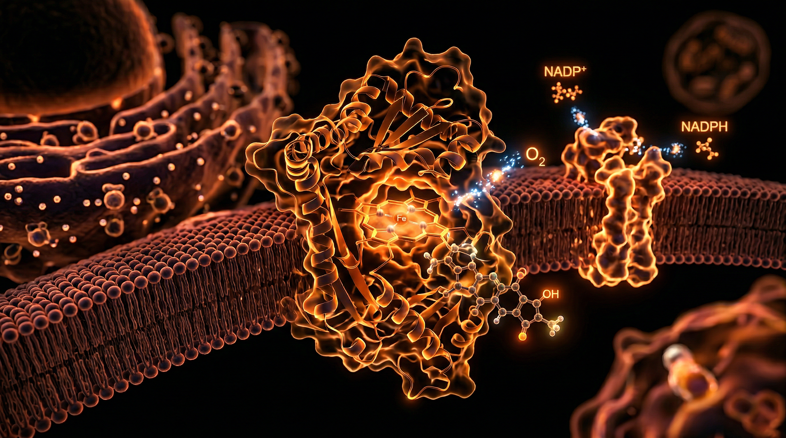 Scientific illustration for Cytochrome P450: The Genetic Architecture of Modern Detoxification