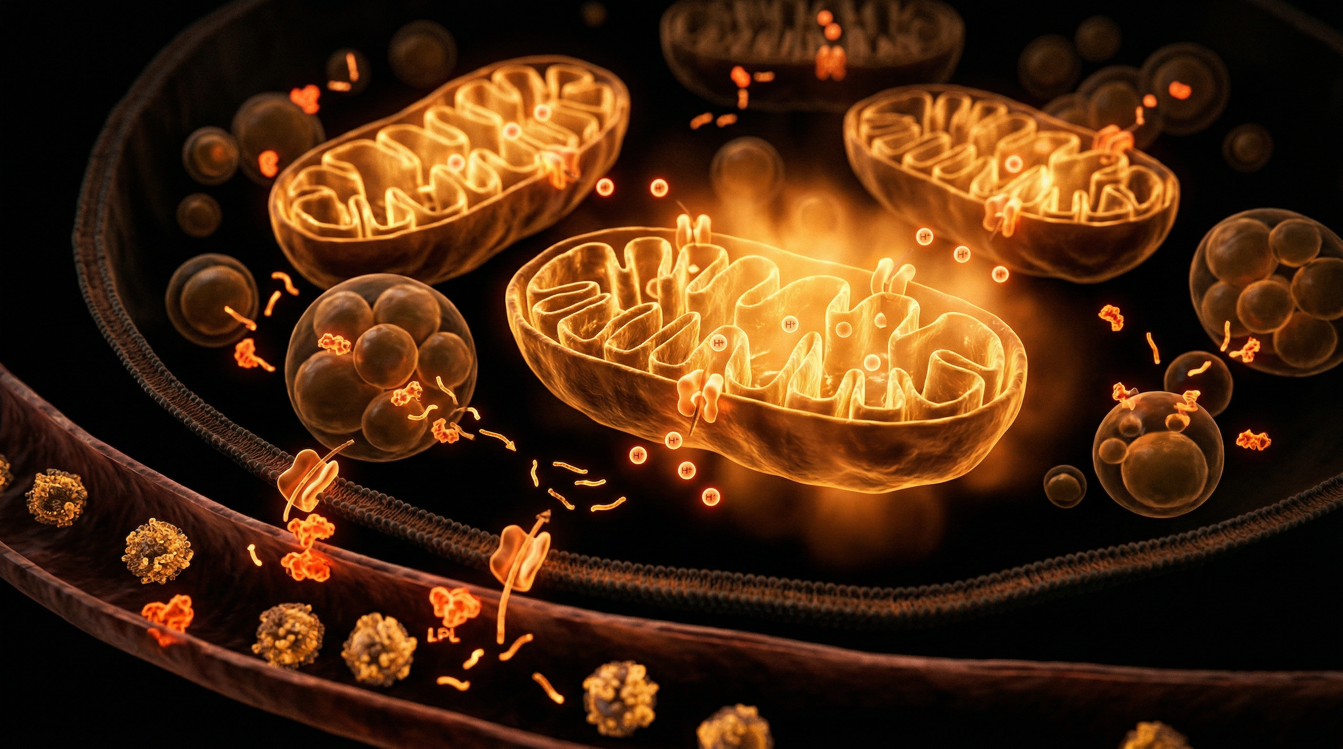 Scientific illustration for Brown Fat Thermogenesis and Lipid Clearance