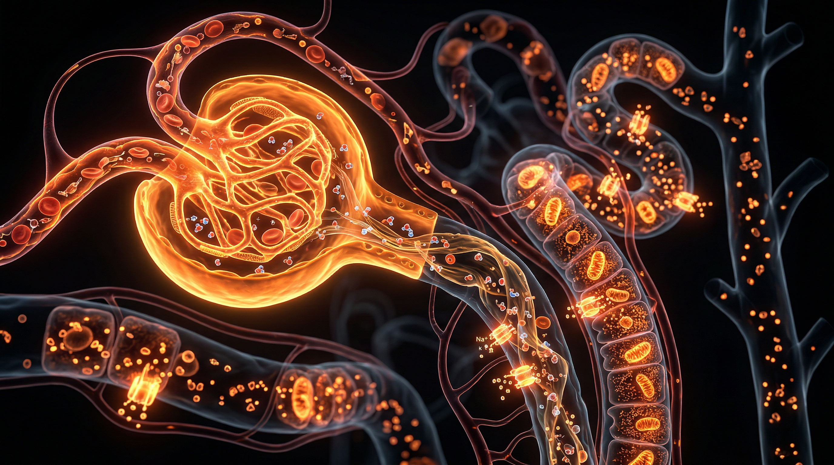 Scientific illustration for Kidney Filtration: How Your Body Manages Homeostasis and Fluid Dynamics