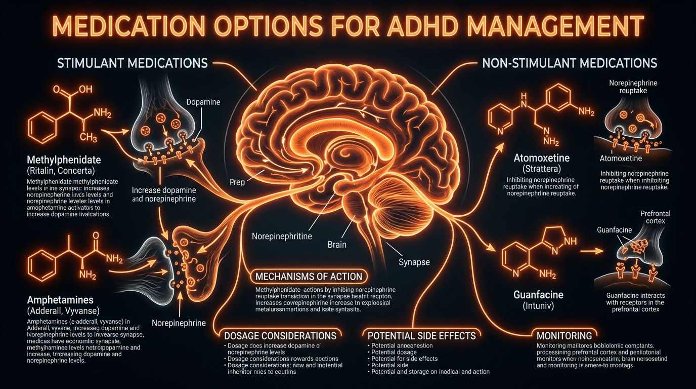 Scientific illustration for Medication Options for ADHD Management