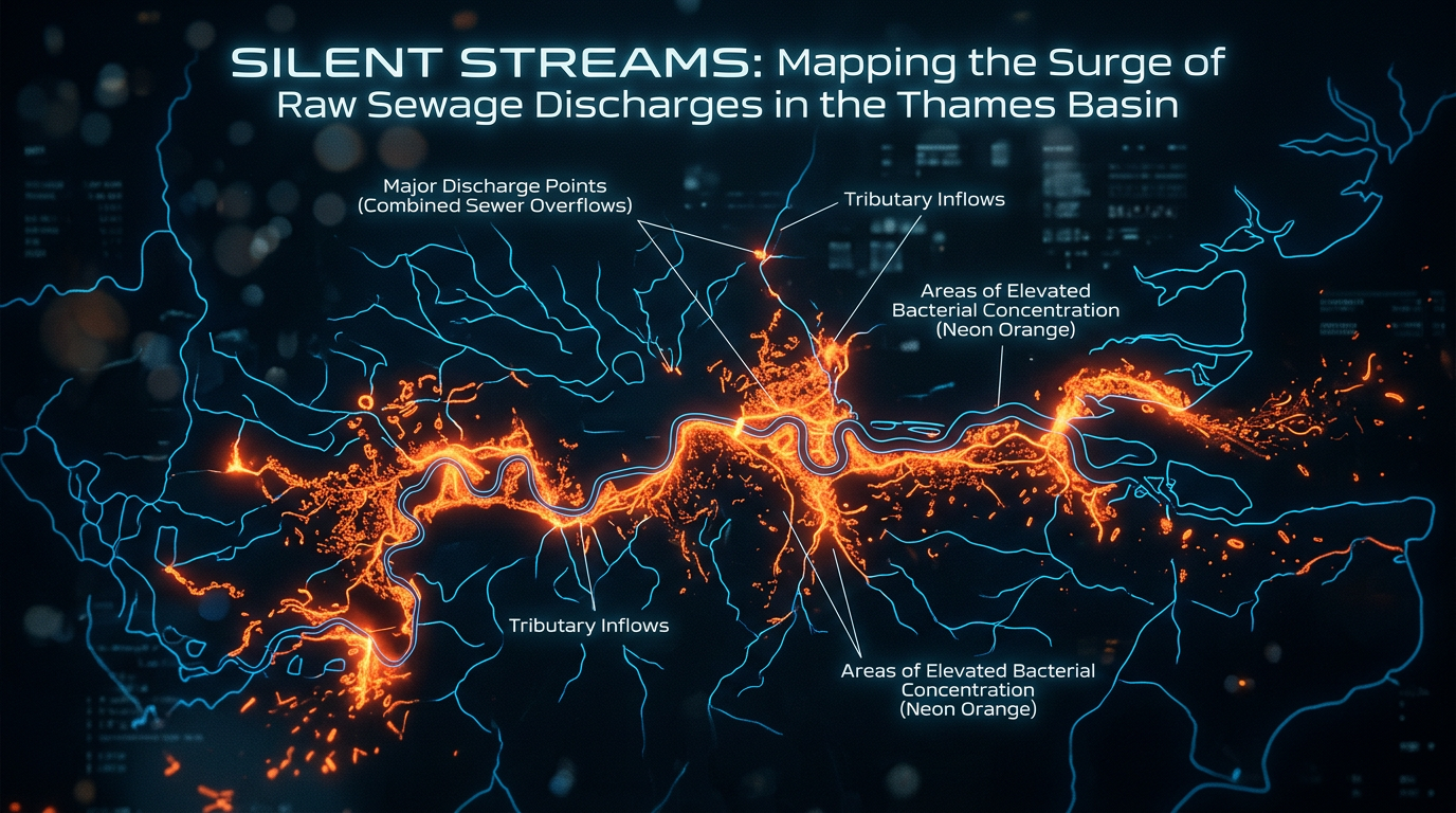 Scientific illustration for Silent Streams: Mapping the Surge of Raw Sewage Discharges in the Thames Basin
