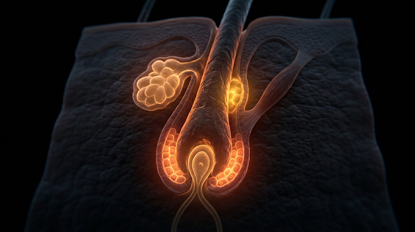 Scientific illustration for Oestrogen Dominance and Female Hair Loss: Rebalancing Hormones for Growth