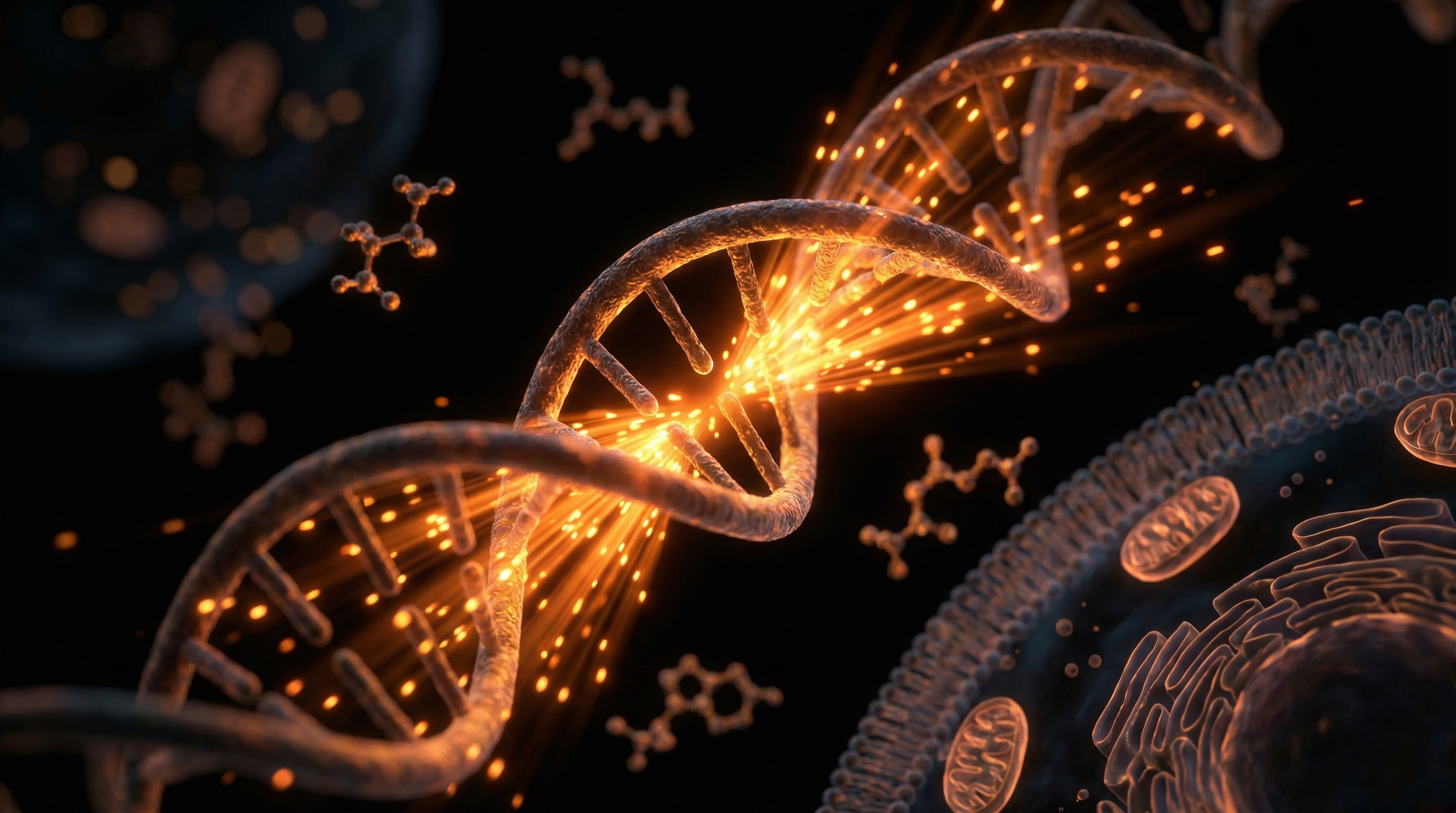 Scientific illustration for The Discovery of Biophotons: How DNA Functions as a Biological Laser