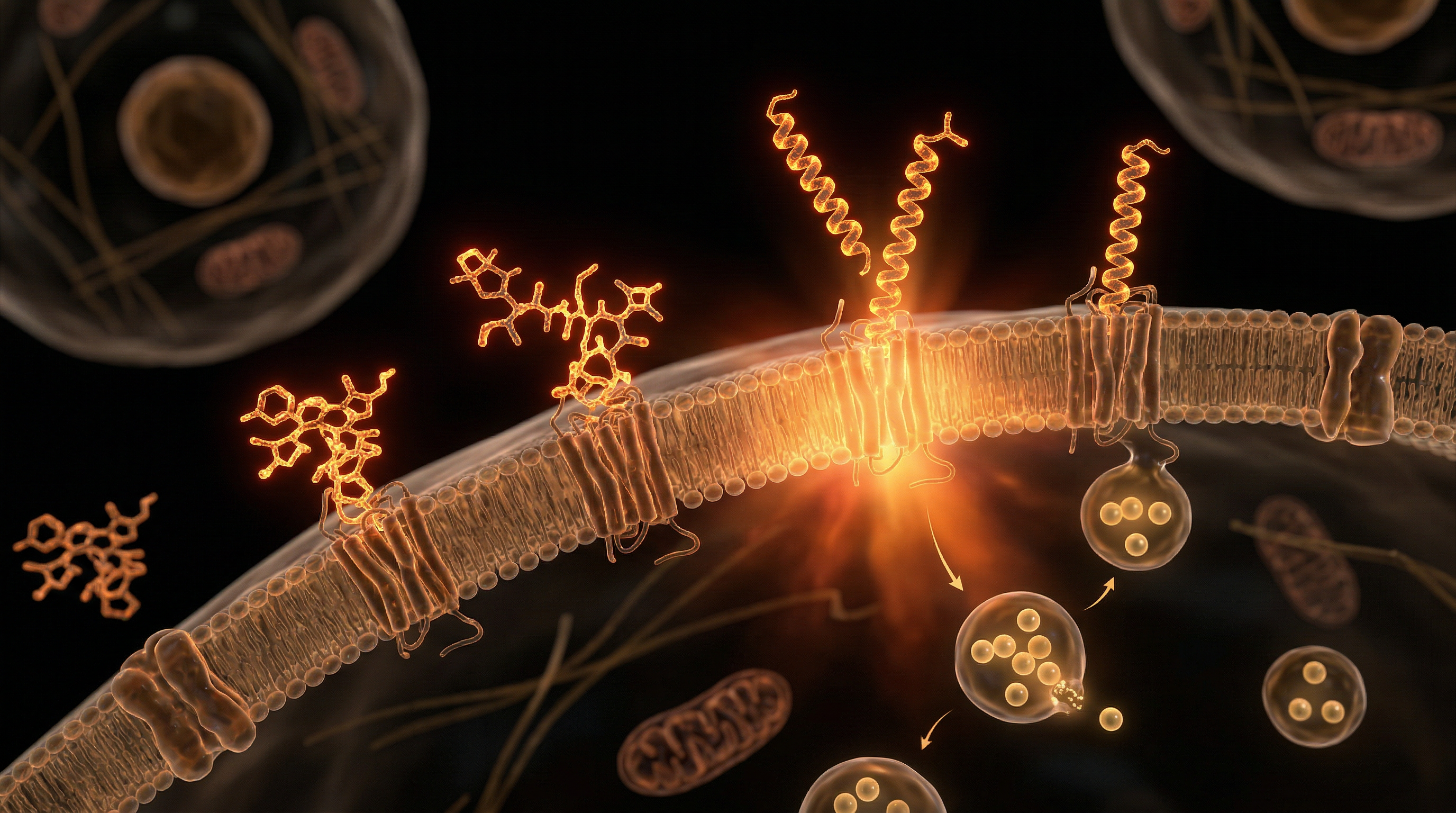 Scientific illustration for Ipamorelin and CJC-1295: The Science of Growth Hormone Secretagogues in Cellular Repair