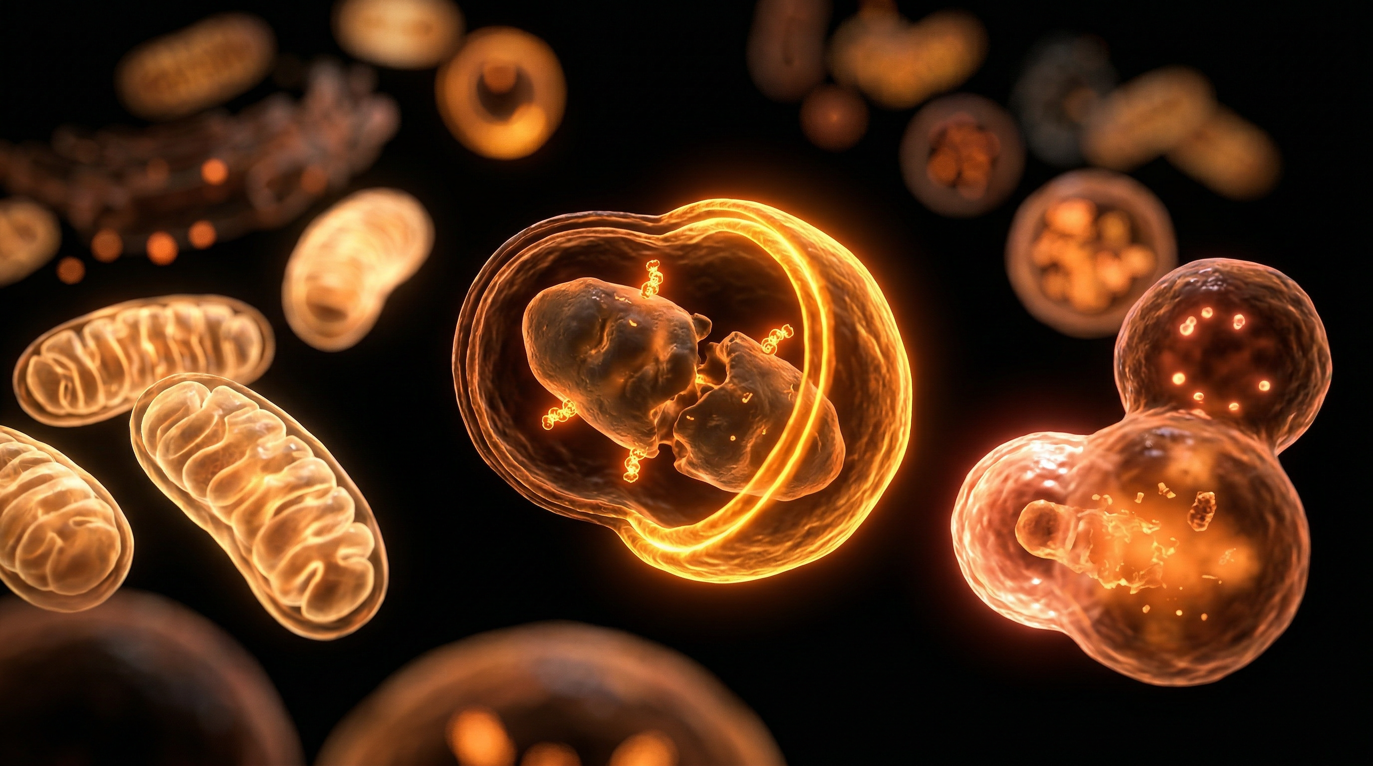 Scientific illustration for Mitophagy: The Cell's Self-Cleaning System for Damaged Mitochondria